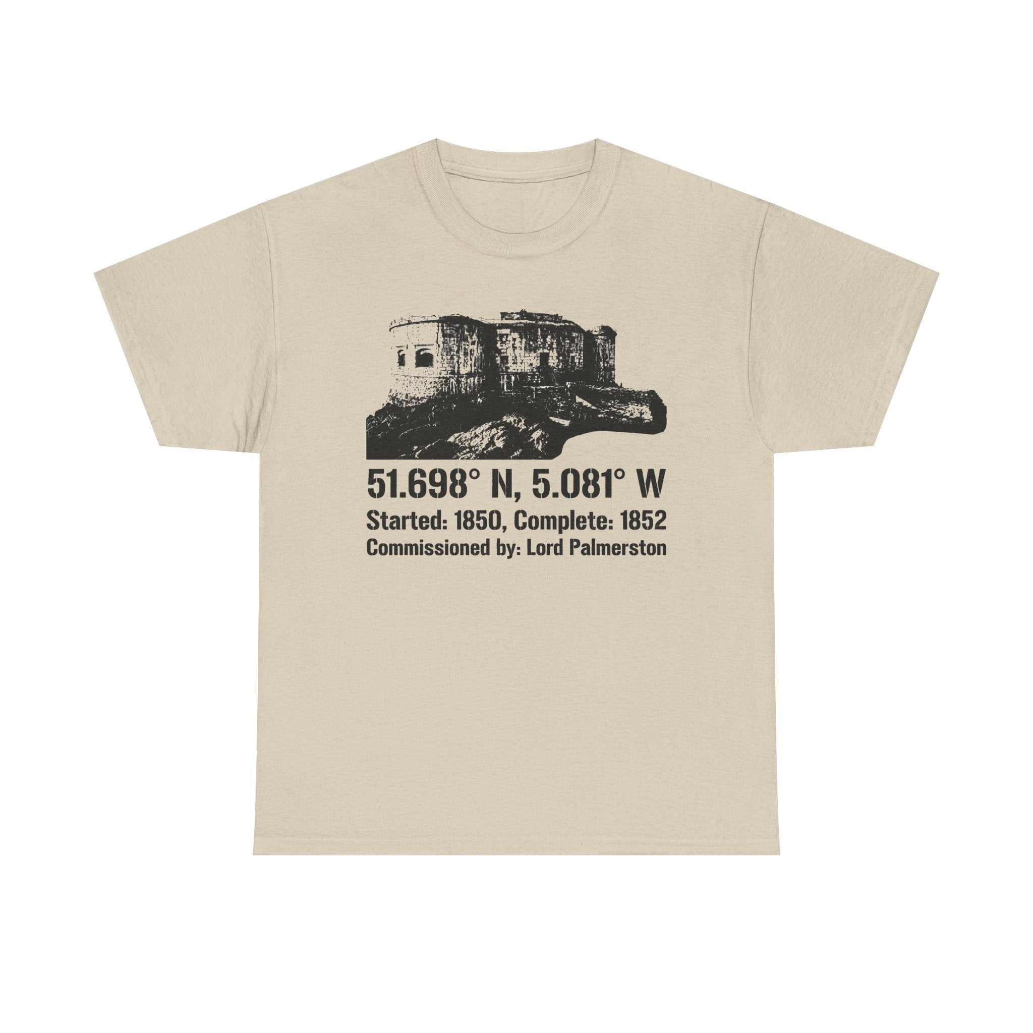 Stack Rock Fort T‑Shirt — Coastal Landmark Graphic Tee