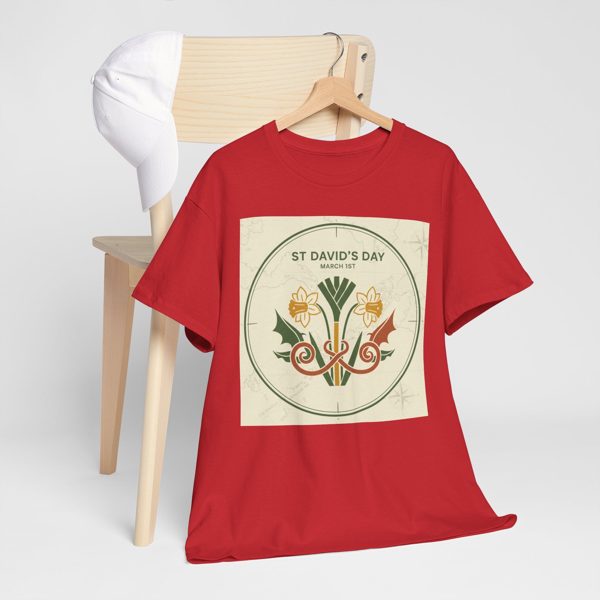 St. David's Day Floral Tee — Welsh Daffodil & Leek Celebration Shirt