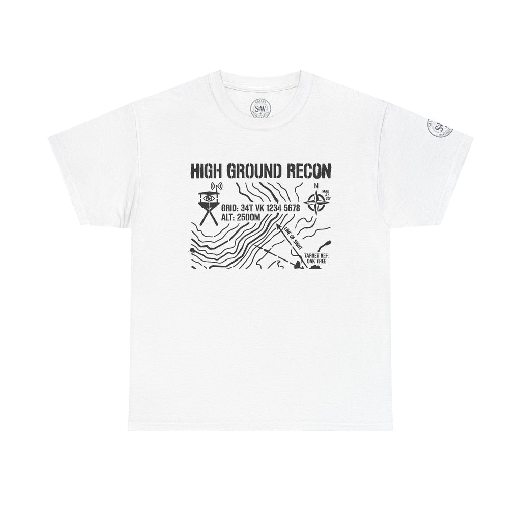 High Ground Recon Tee — Topographic Map Military Patrol Graphic T-Shirt