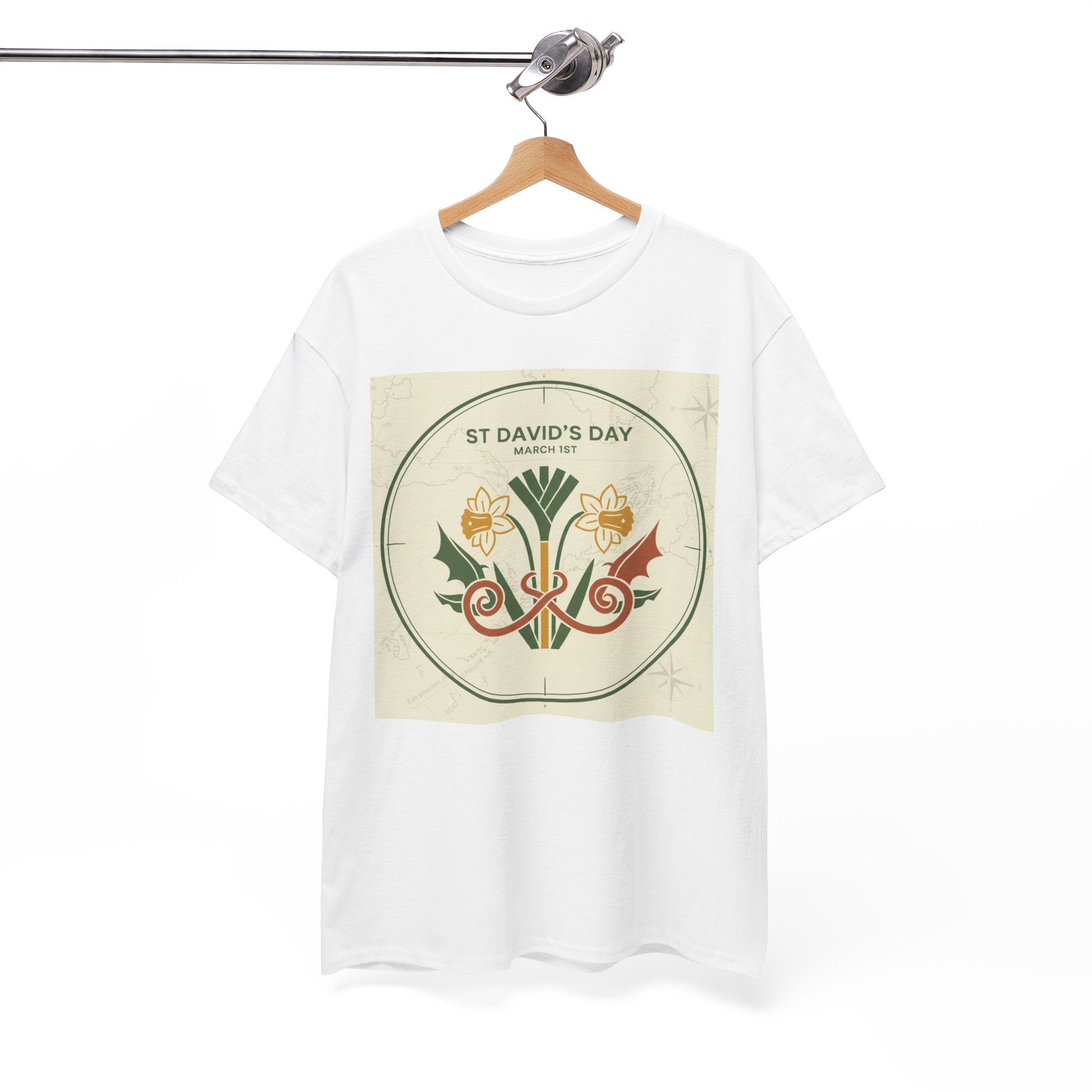 St. David's Day Floral Tee — Welsh Daffodil & Leek Celebration Shirt