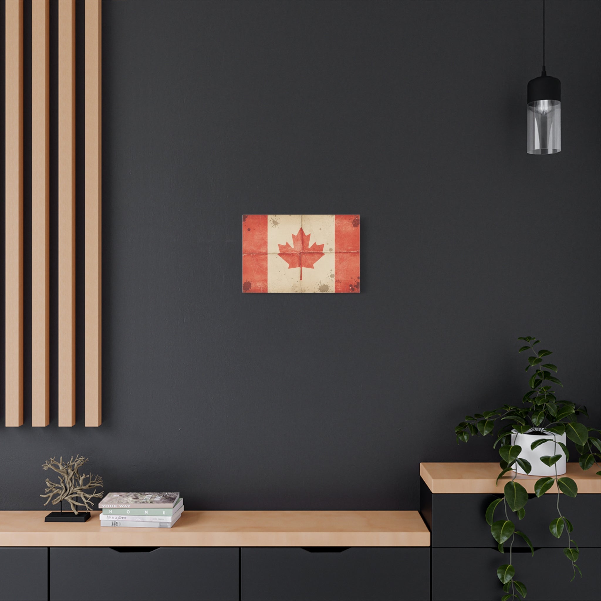 Canadian Flag Vintage Matte Canvas Print — Stretched 1.25"