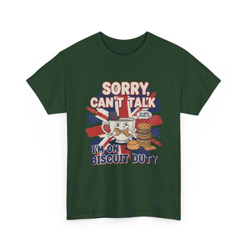 Biscuit Duty T‑Shirt - "Sorry Can't Talk, I'm On Biscuit Duty" British Tea & Biscuit Graphic Tee