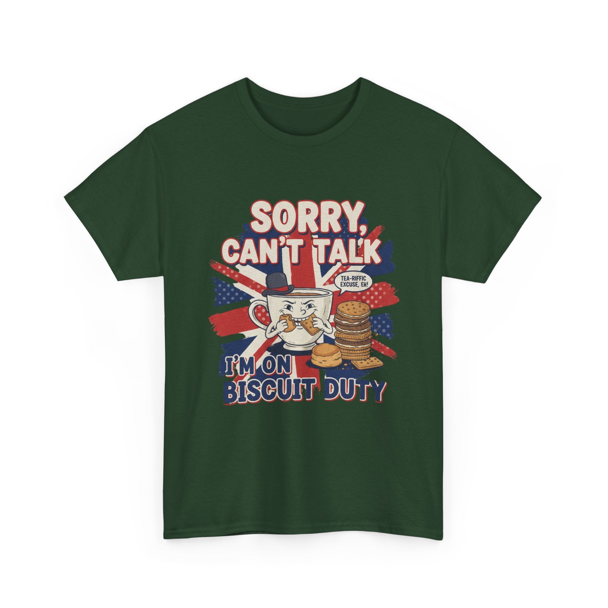 Biscuit Duty T‑Shirt - "Sorry Can't Talk, I'm On Biscuit Duty" British Tea & Biscuit Graphic Tee