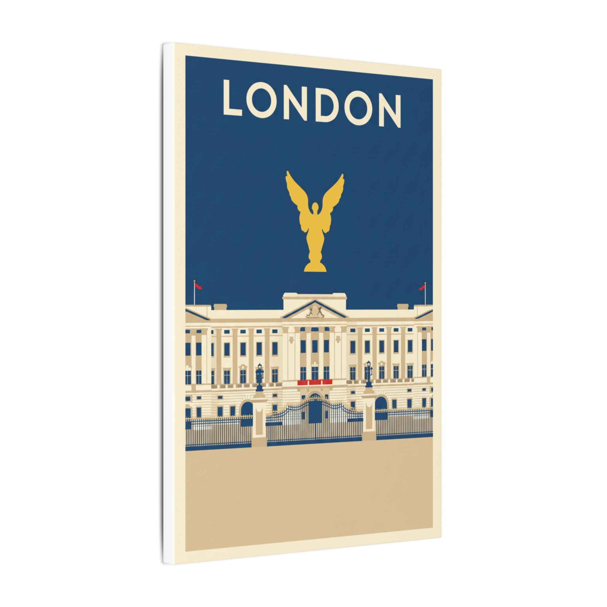 London Buckingham Palace Canvas Print Vintage Travel Poster Wall Art