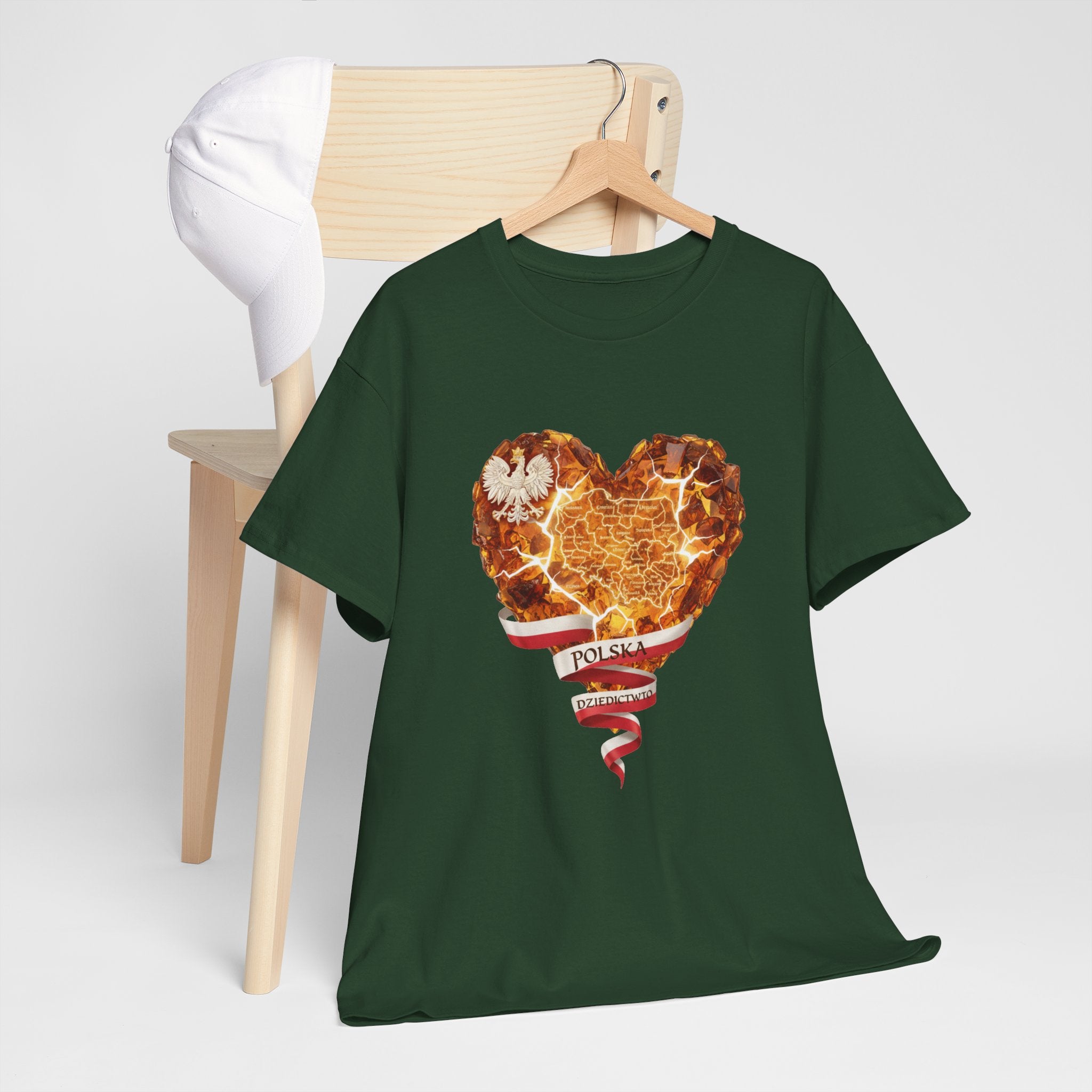 Polish Pride Heart Flame Tee | Polska Heritage T-Shirt