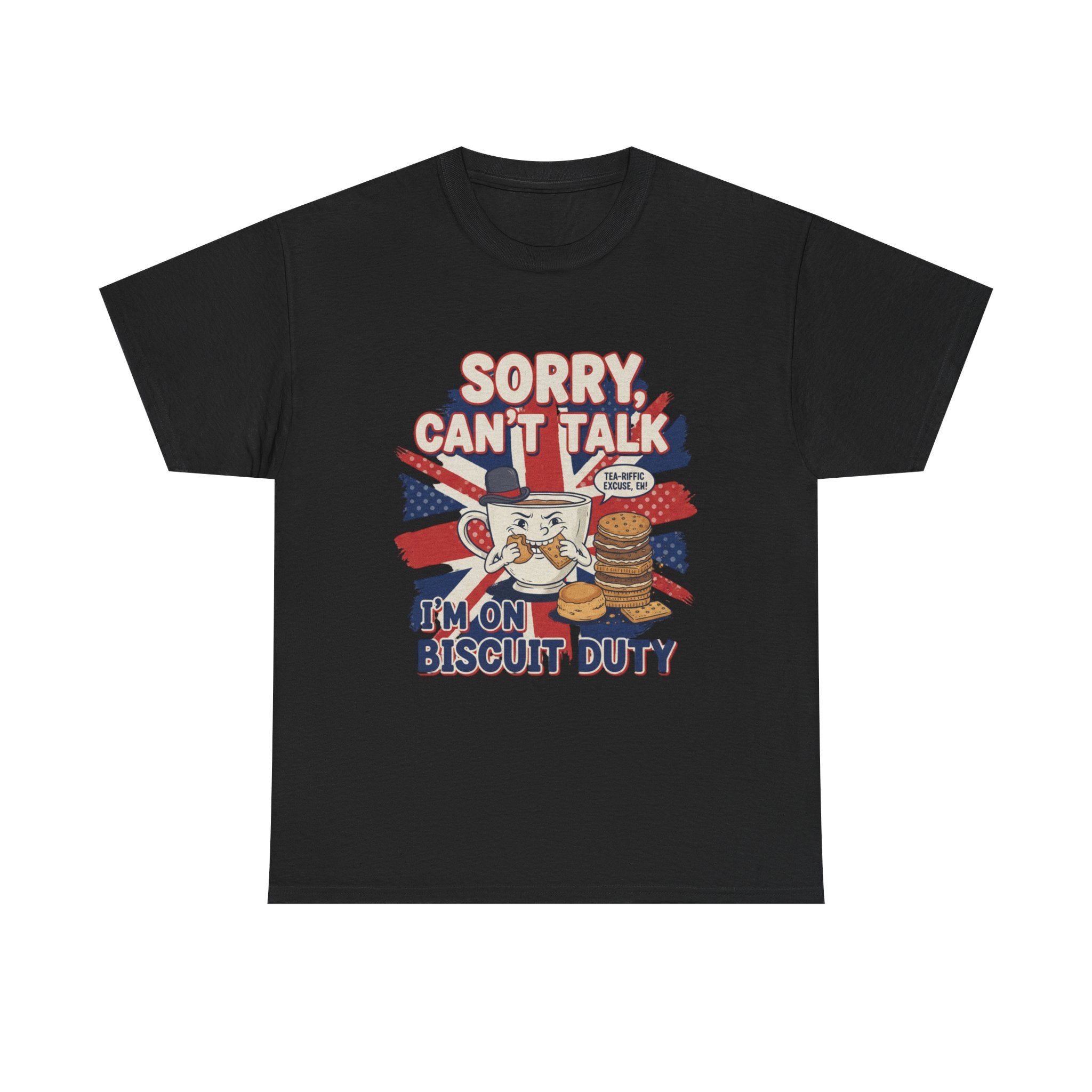 Biscuit Duty T‑Shirt - "Sorry Can't Talk, I'm On Biscuit Duty" British Tea & Biscuit Graphic Tee