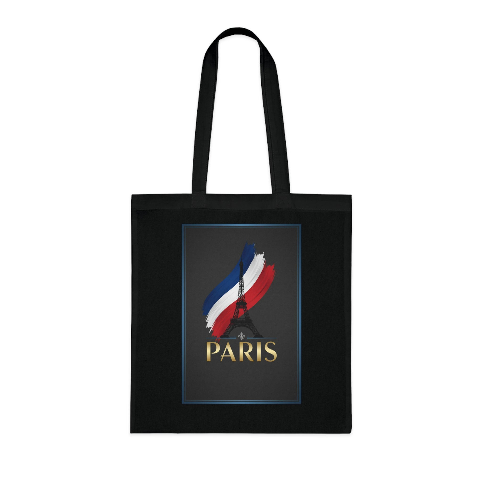 Paris Tricolor Cotton Tote Bag — Eiffel Tower Travel Souvenir