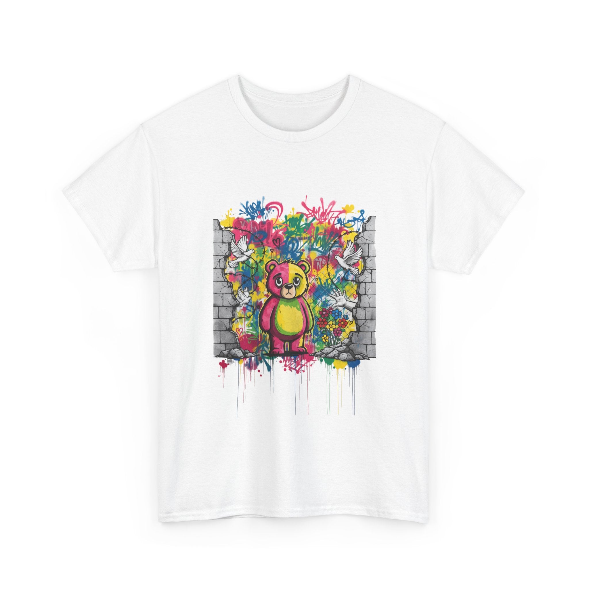 Graffiti Teddy Street Art T-Shirt — Colourful Bear Tee