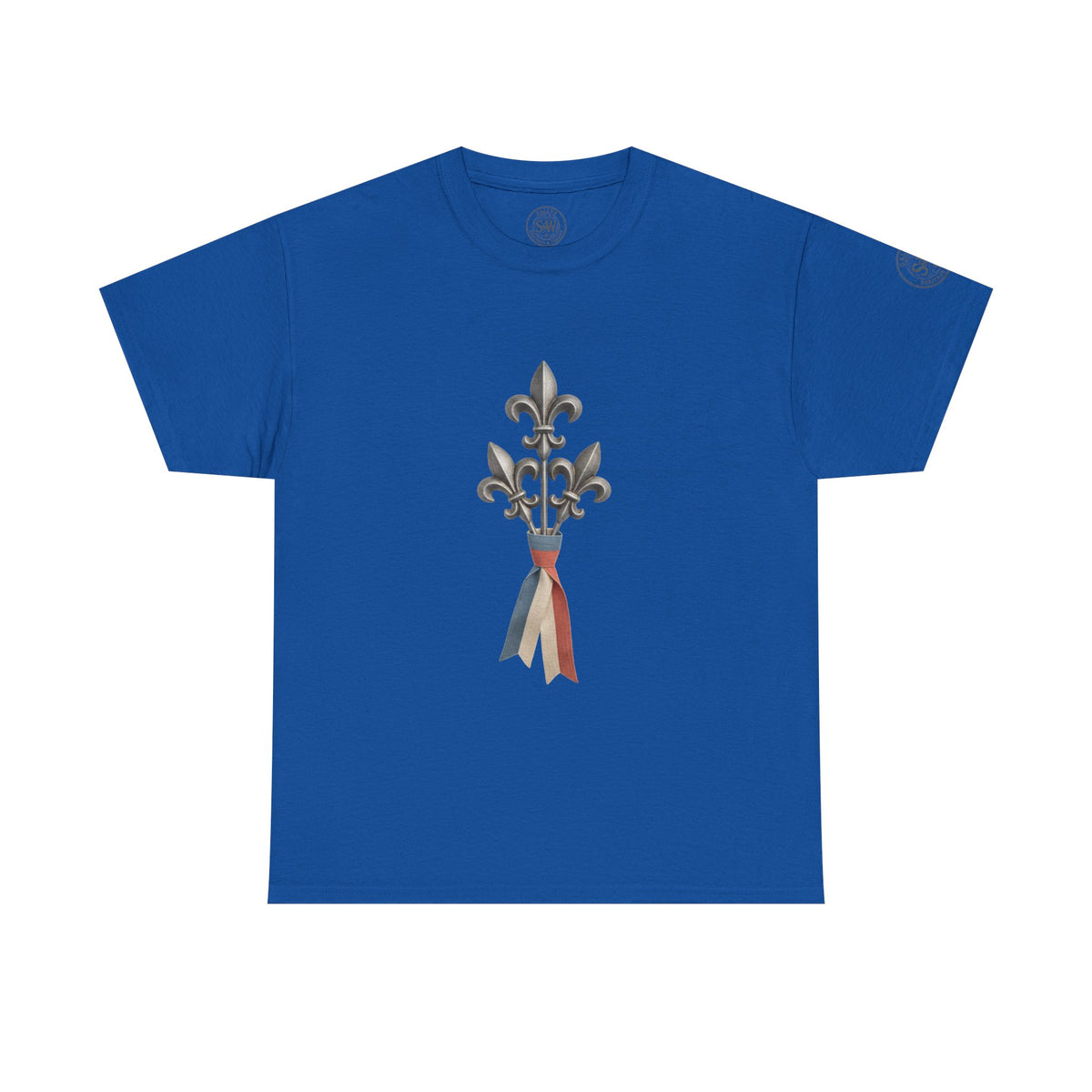 French Fleur-de-Lis T-Shirt — Heritage Ribbon Crest Tee — product image 10