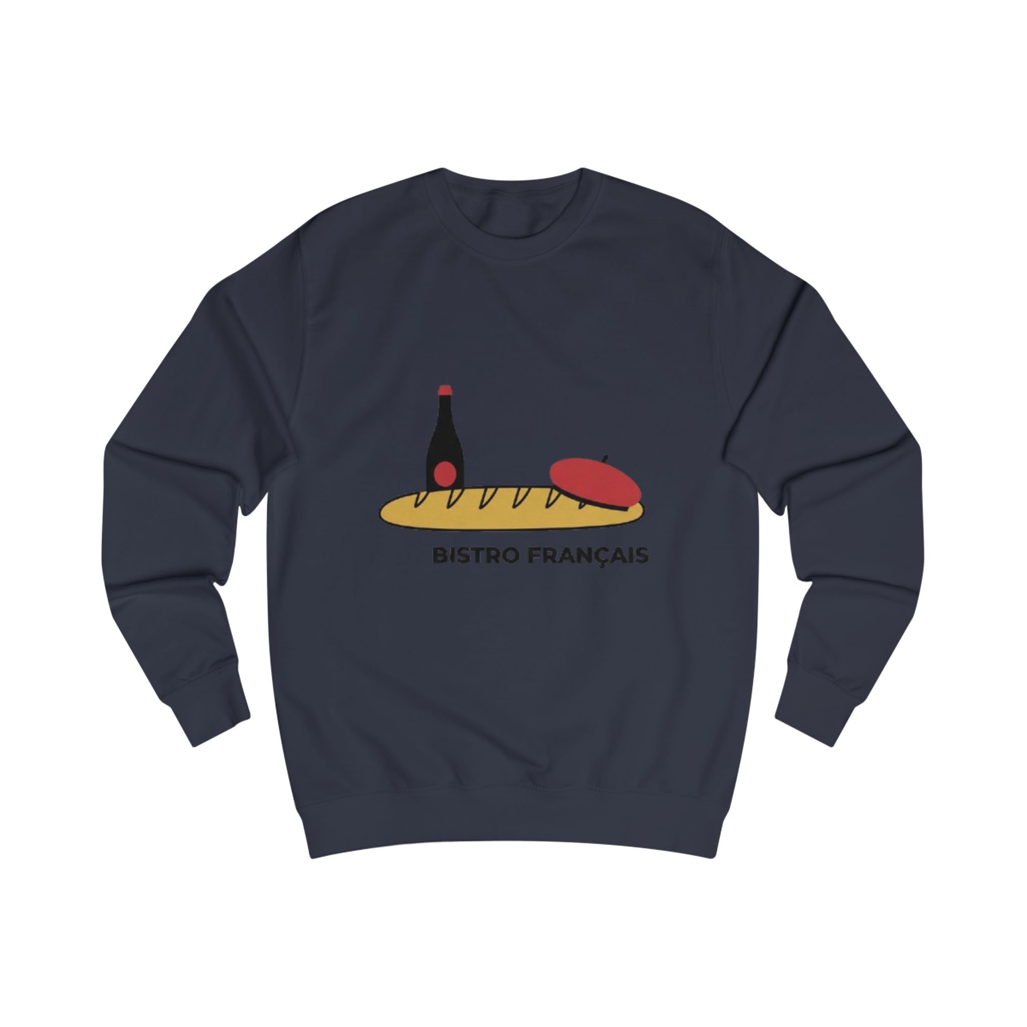 Bistro Français Sweatshirt — French Bistro Wine, Baguette & Cheese Crewneck