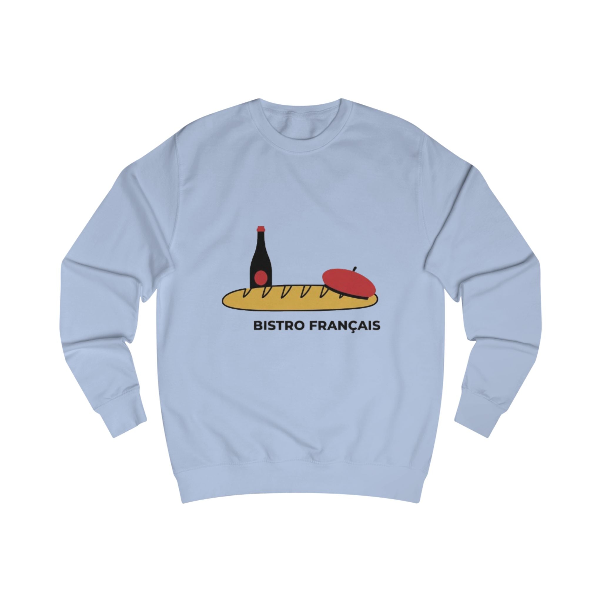 Bistro Français Sweatshirt — French Bistro Wine, Baguette & Cheese Crewneck