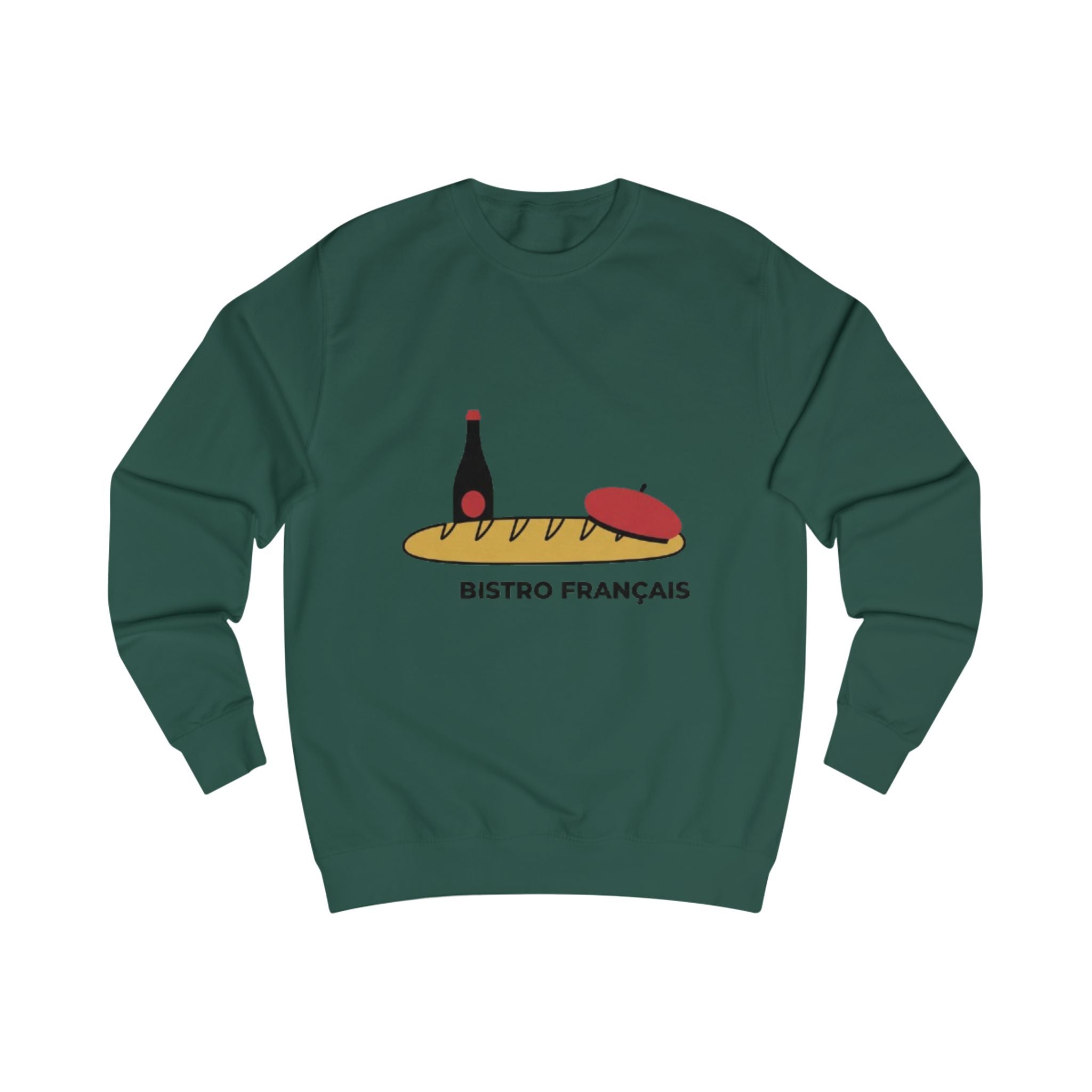 Bistro Français Sweatshirt — French Bistro Wine, Baguette & Cheese Crewneck