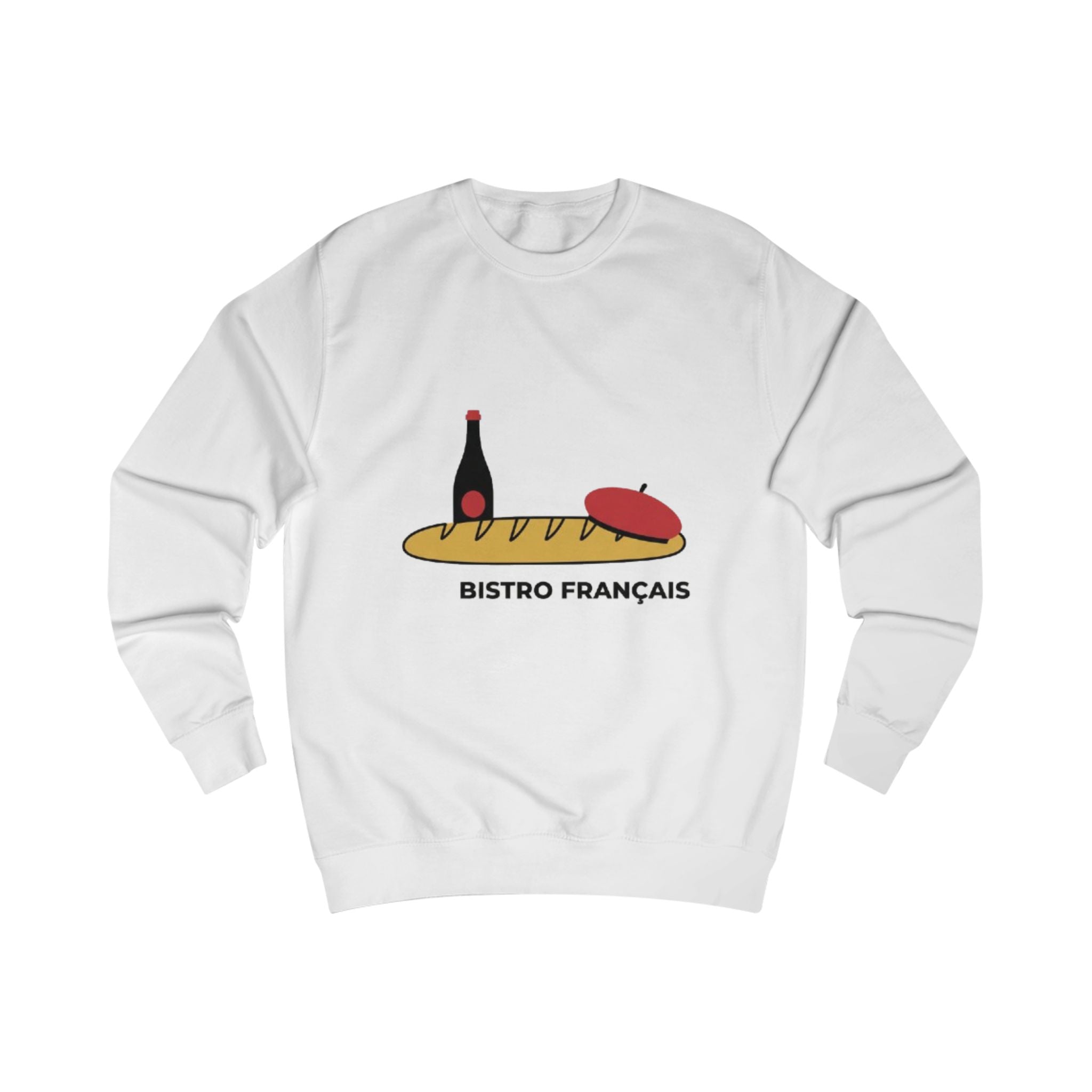 Bistro Français Sweatshirt — French Bistro Wine, Baguette & Cheese Crewneck