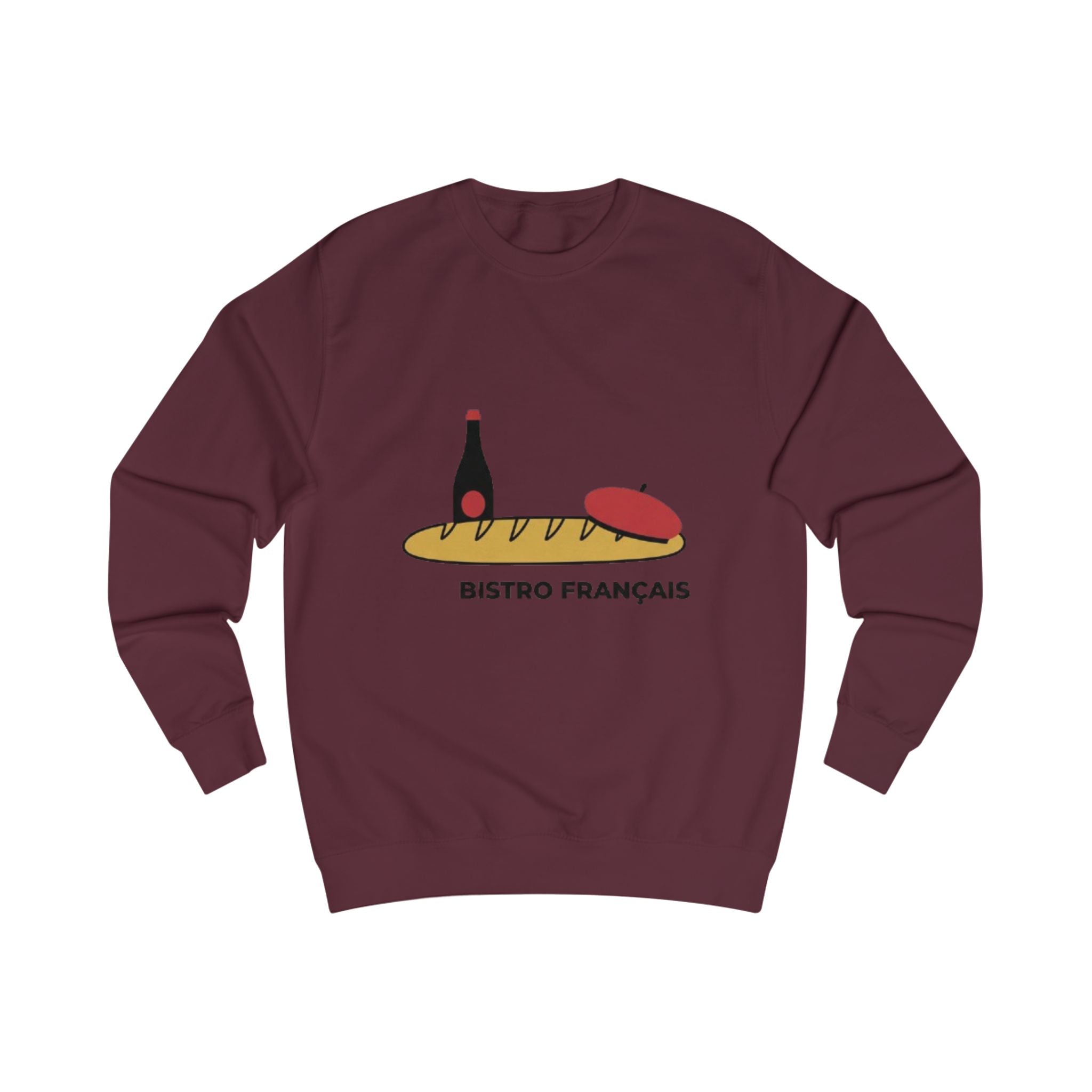 Bistro Français Sweatshirt — French Bistro Wine, Baguette & Cheese Crewneck