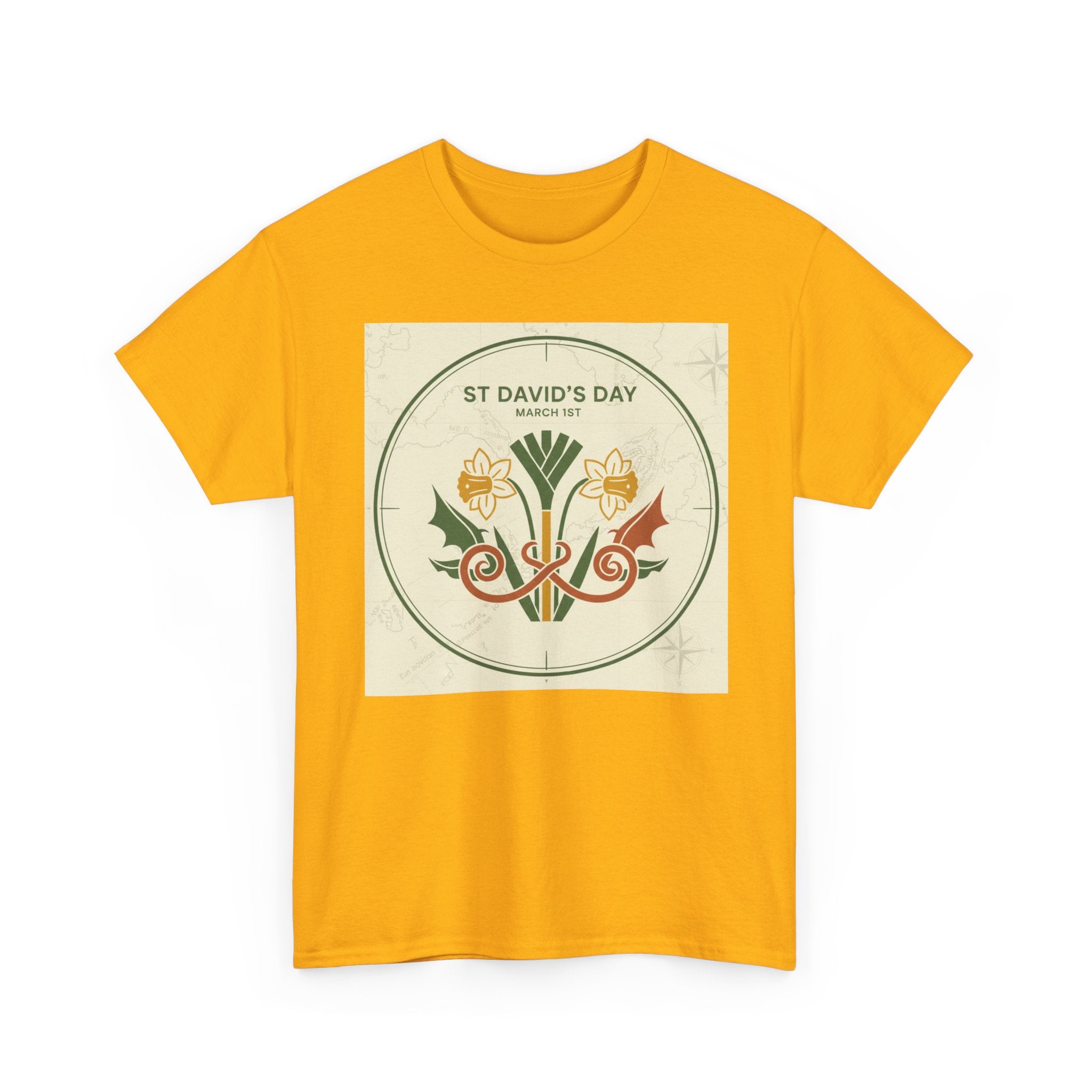 St. David's Day Floral Tee — Welsh Daffodil & Leek Celebration Shirt