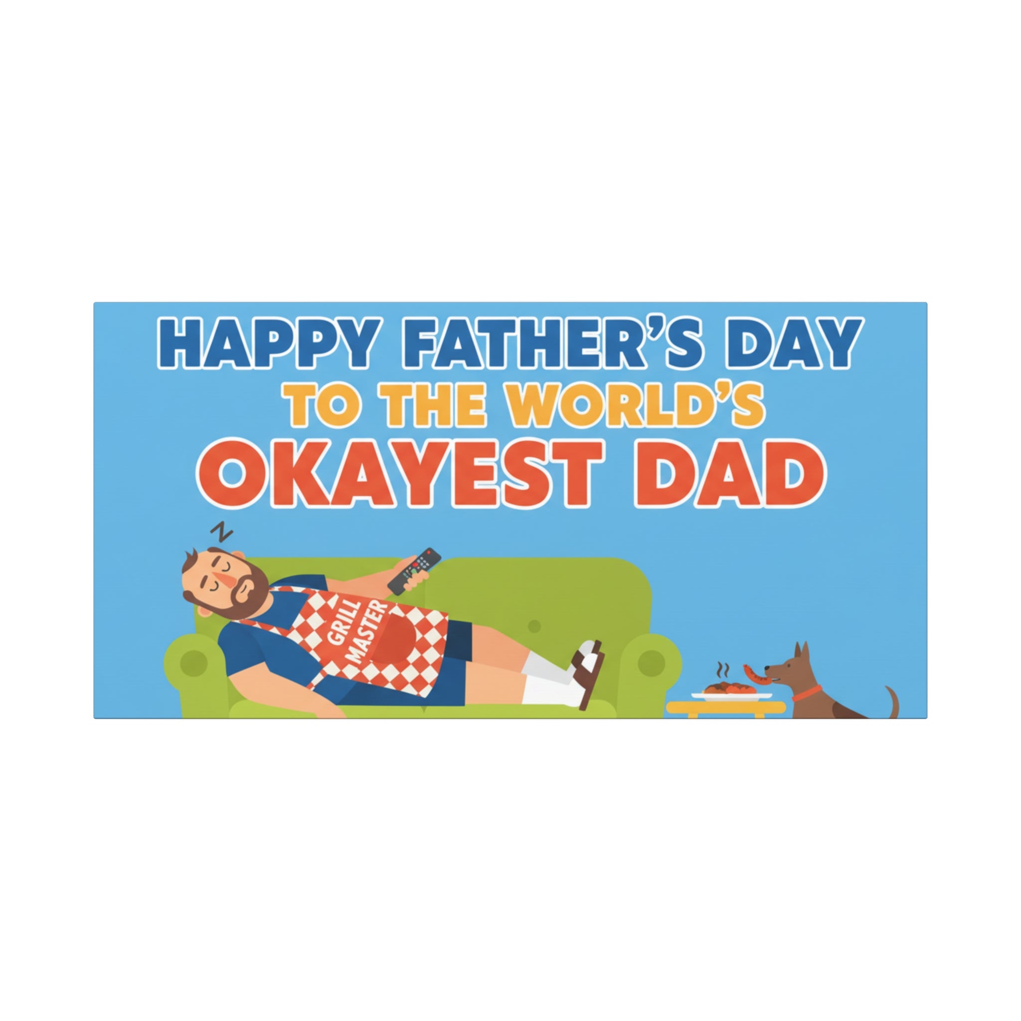 Happy Father’s Day 'Okayest Dad' Canvas Wall Art