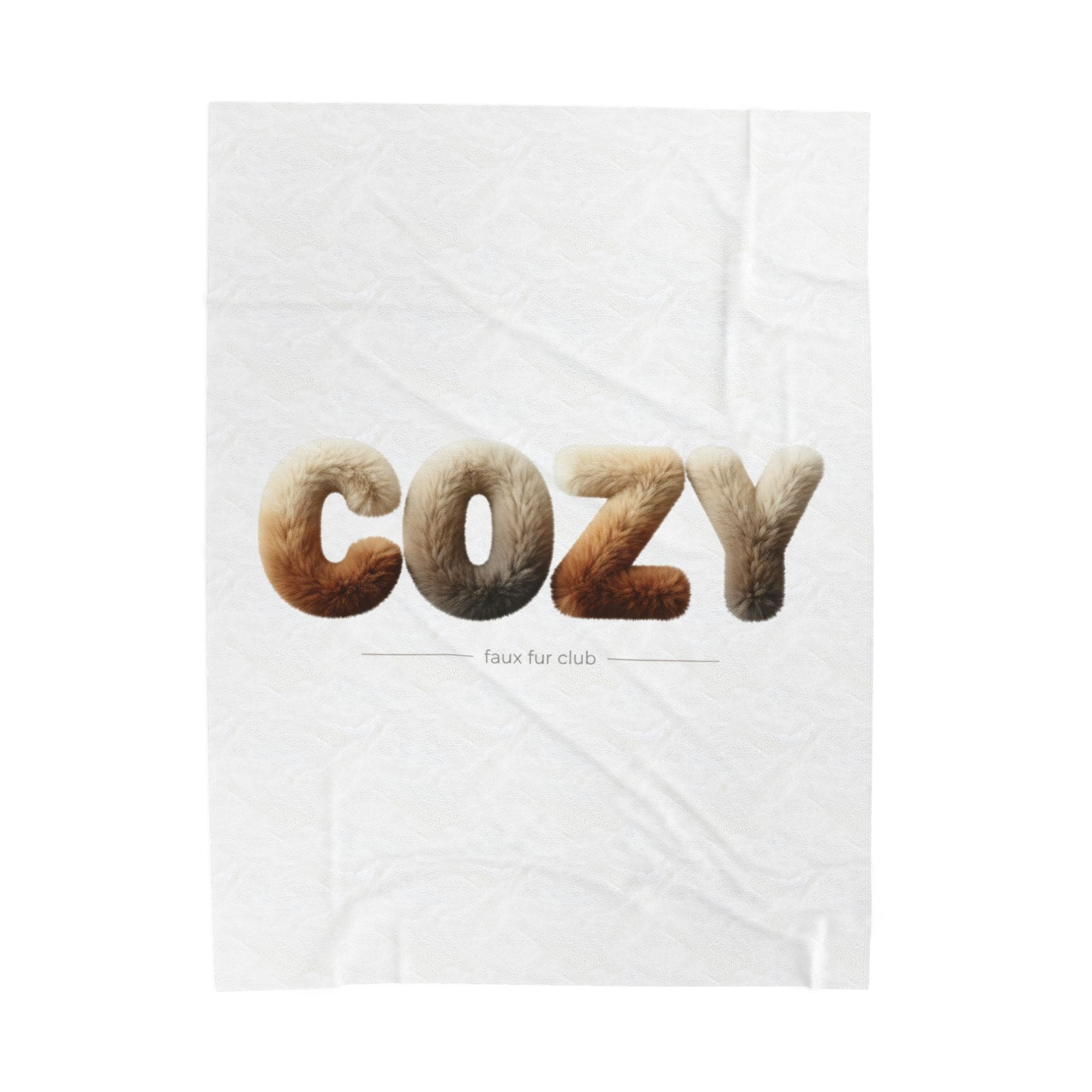 Cozy faux-fur texture blanket | velveteen plush, luxe-minimal neutral pattern