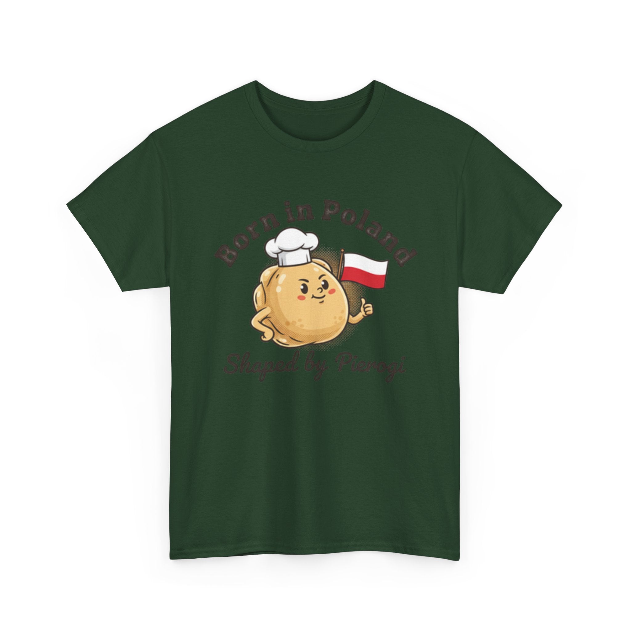 Born in Poland T-Shirt — "Shaped by Pierogi" Polish Pride Tee