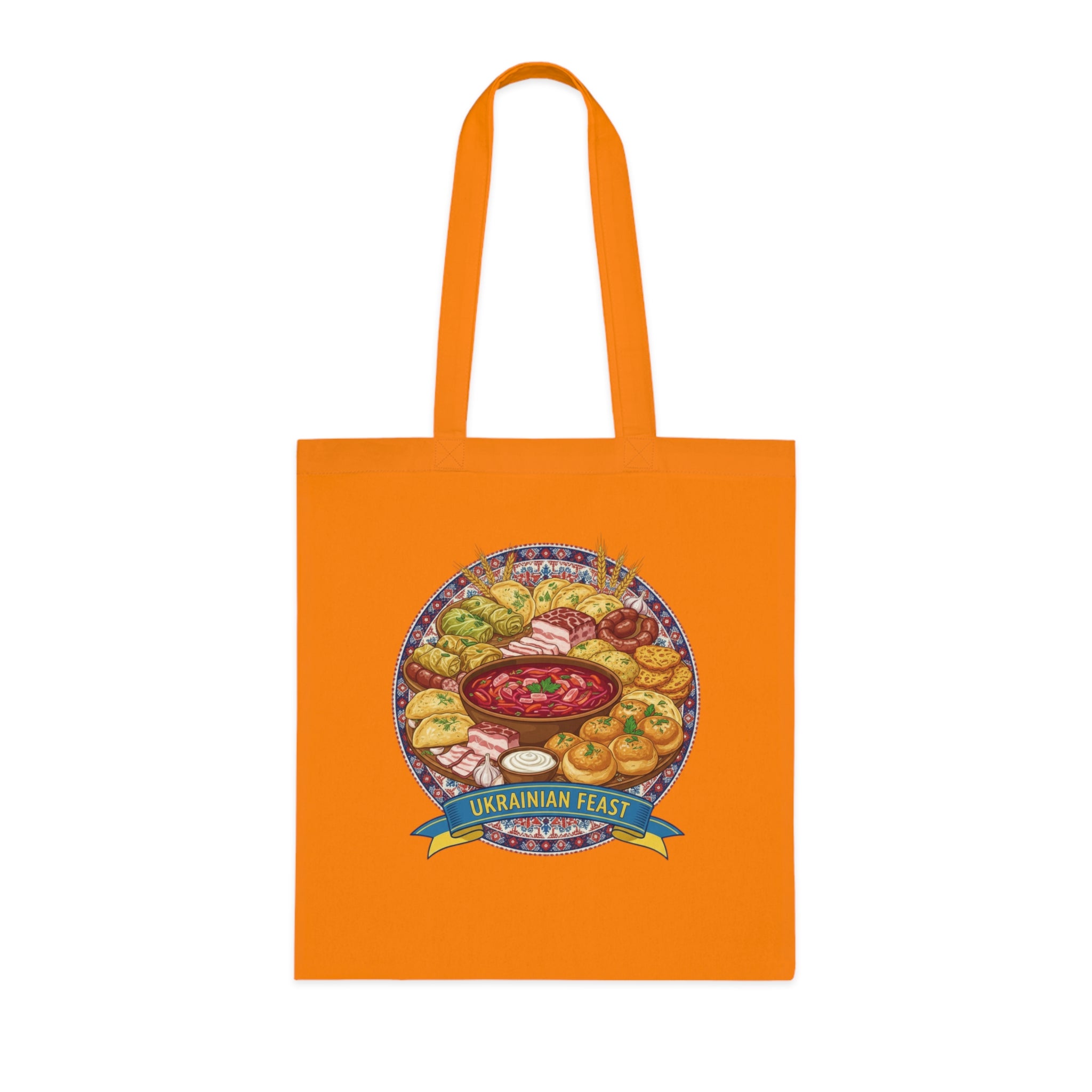 Ukrainian Feast Tote Bag — Illustrated Ukrainian Food Market Grocery Tote