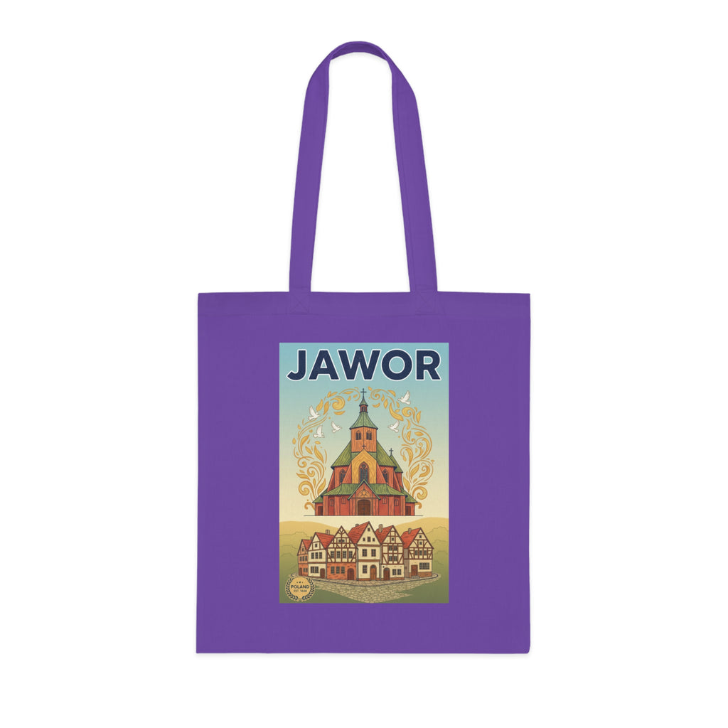 Jawor Vintage Travel Tote — Retro Polish Town Cotton Tote Bag