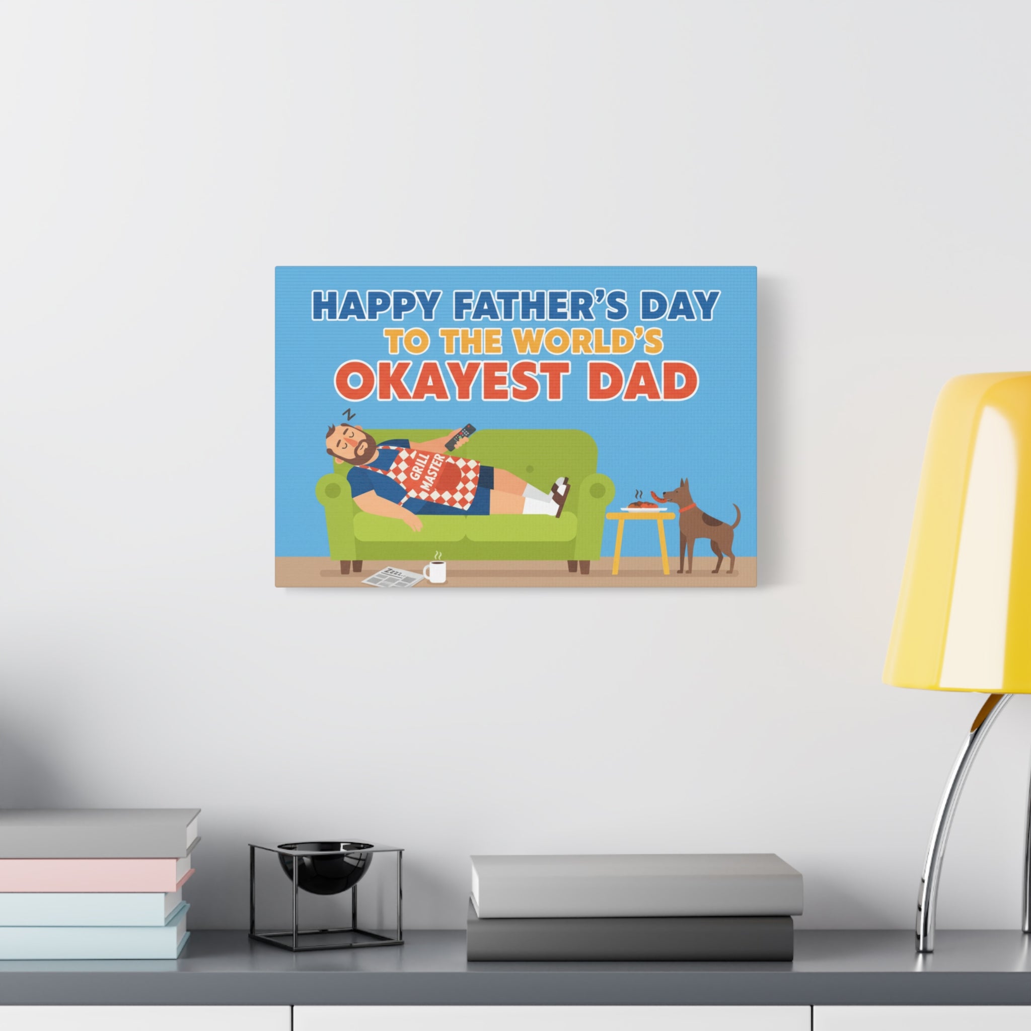 Happy Father’s Day 'Okayest Dad' Canvas Wall Art