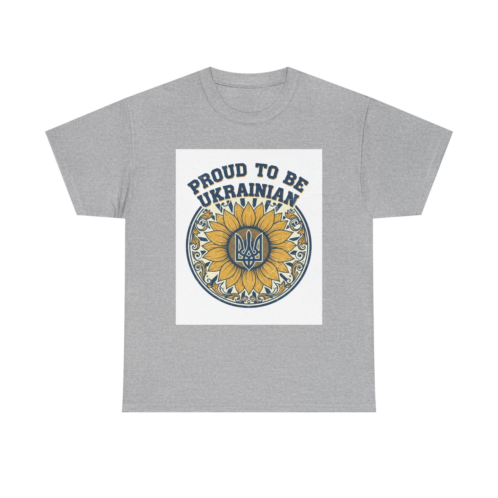 Proud to Be Ukrainian T-Shirt — Sunflower & Trident Pride Tee