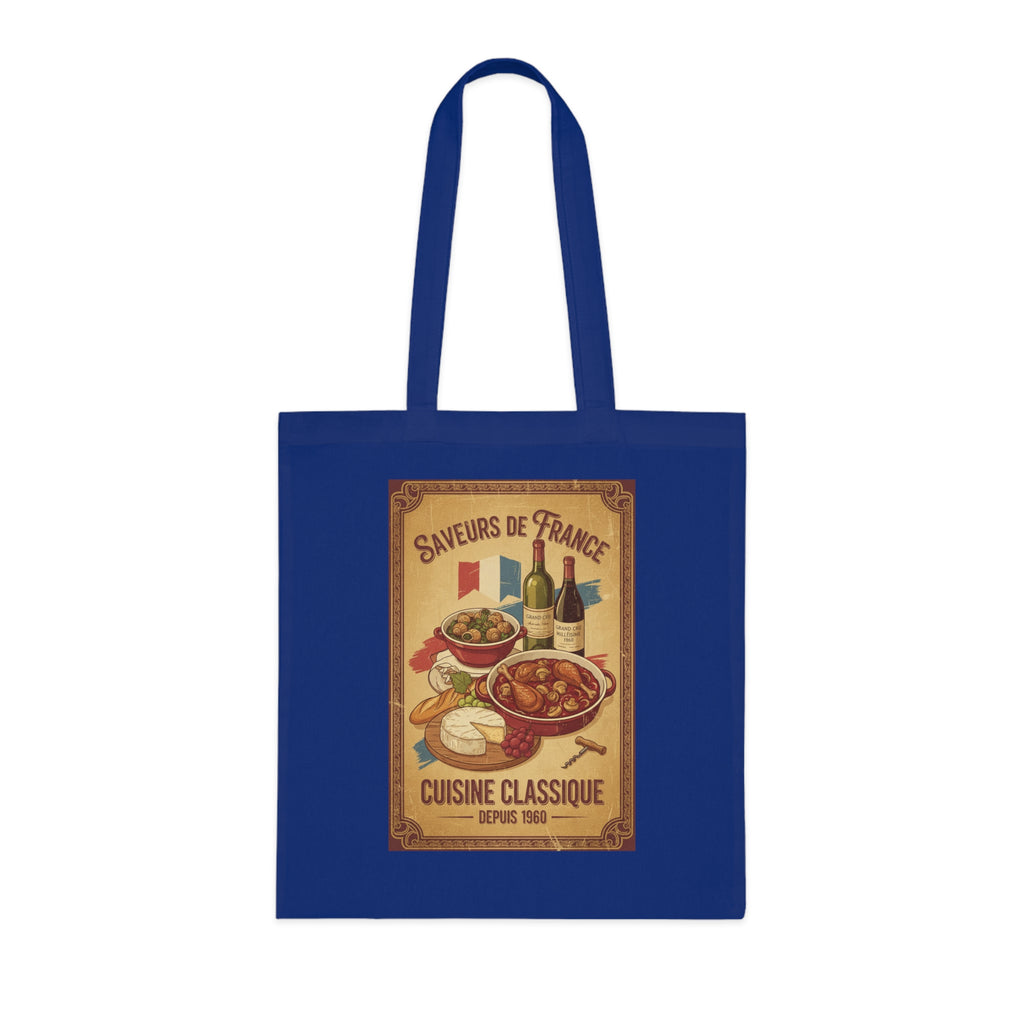 French Cuisine Tote Bag — 'Saveurs de France: Cuisine Classique' Vintage Market Grocery Tote