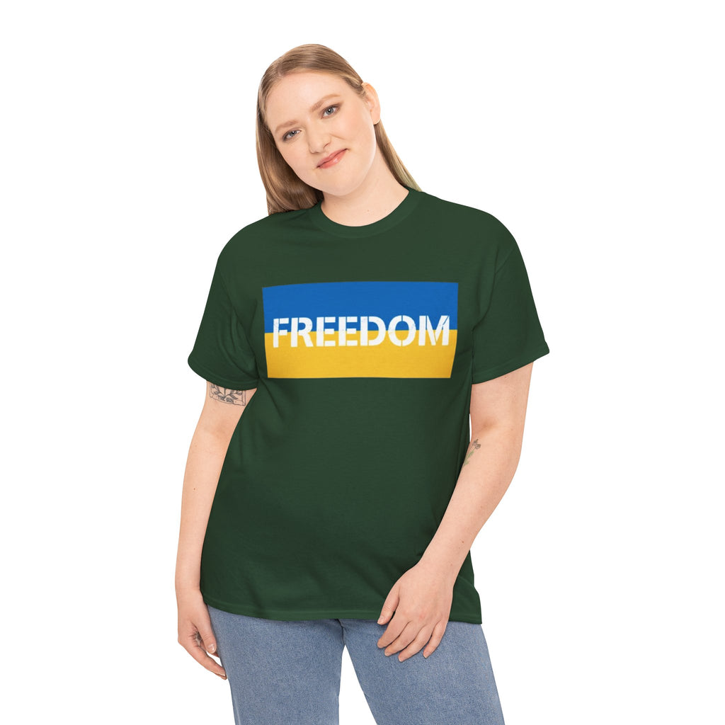 Freedom Flag T‑Shirt — Blue & Yellow Freedom Graphic Tee