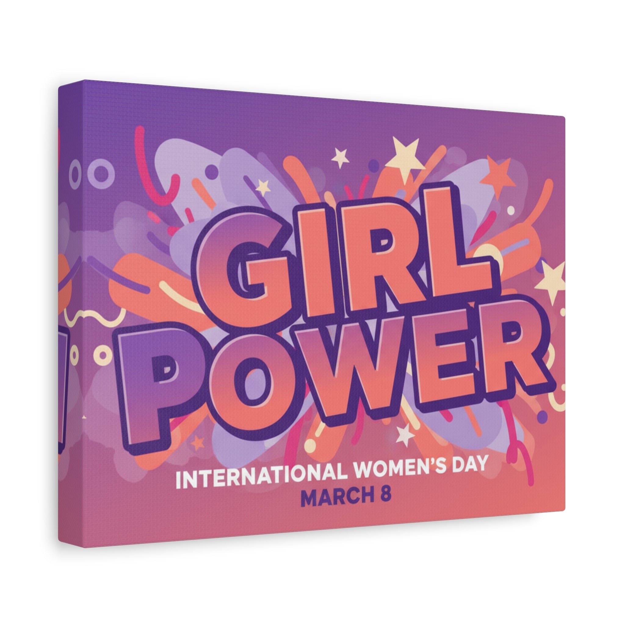 Girl Power Matte Canvas Print — International Women's Day March 8 Wall Art