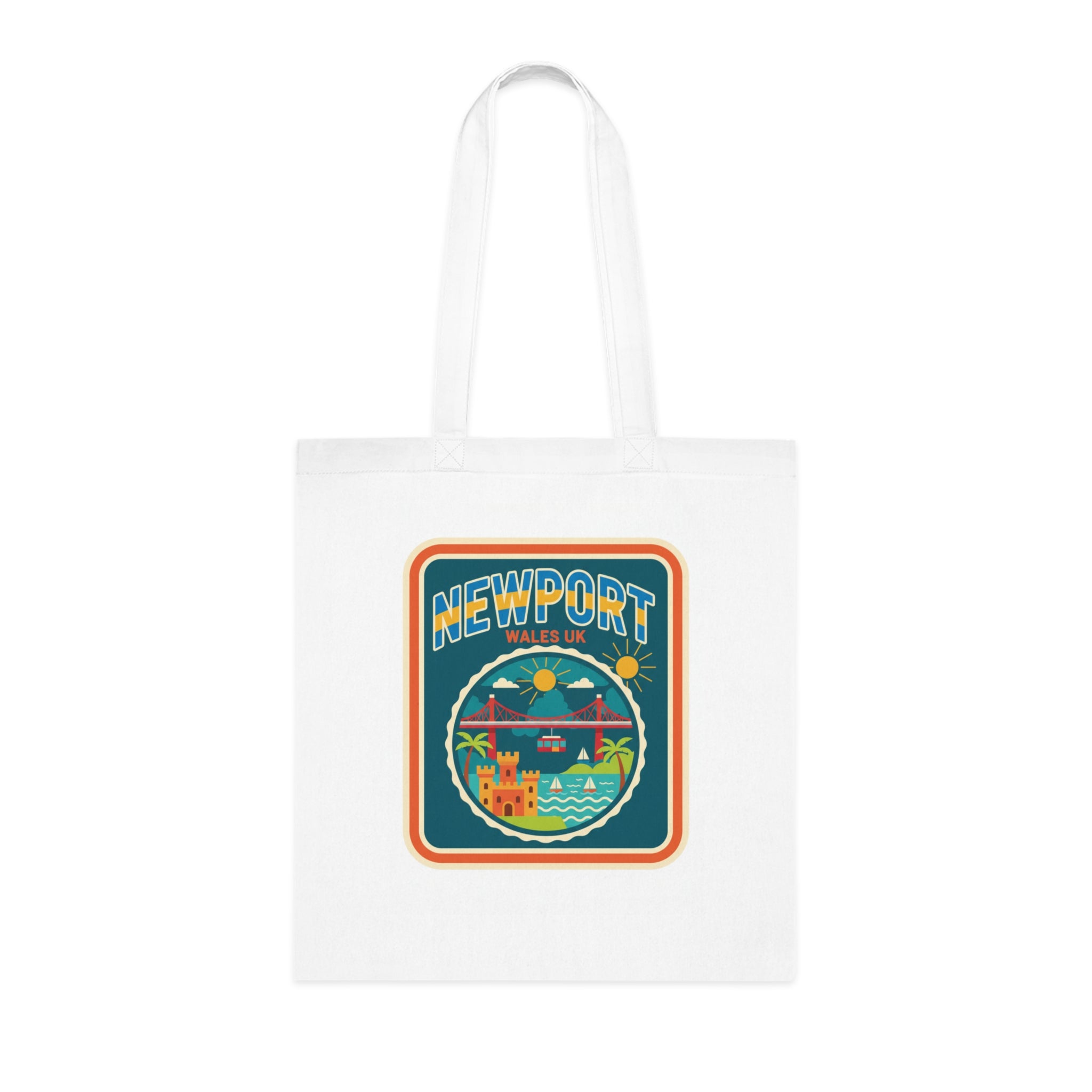 Newport Retro Coast Tote Bag — Vintage Seaside Travel Beach Market Bag