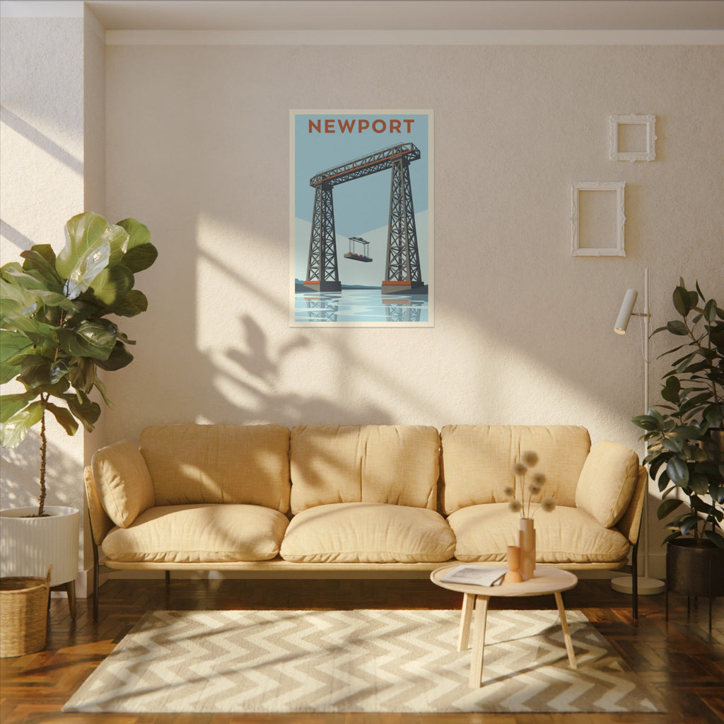 Newport Aerial Tram Matte Canvas Print  Vintage Coastal Wall Art