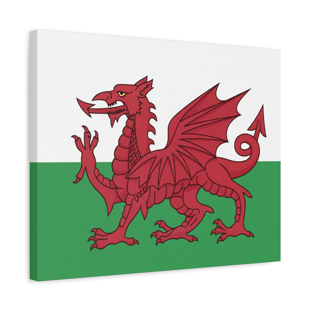 Welsh Flag Canvas Print — Red Dragon Matte Stretched Wall Art