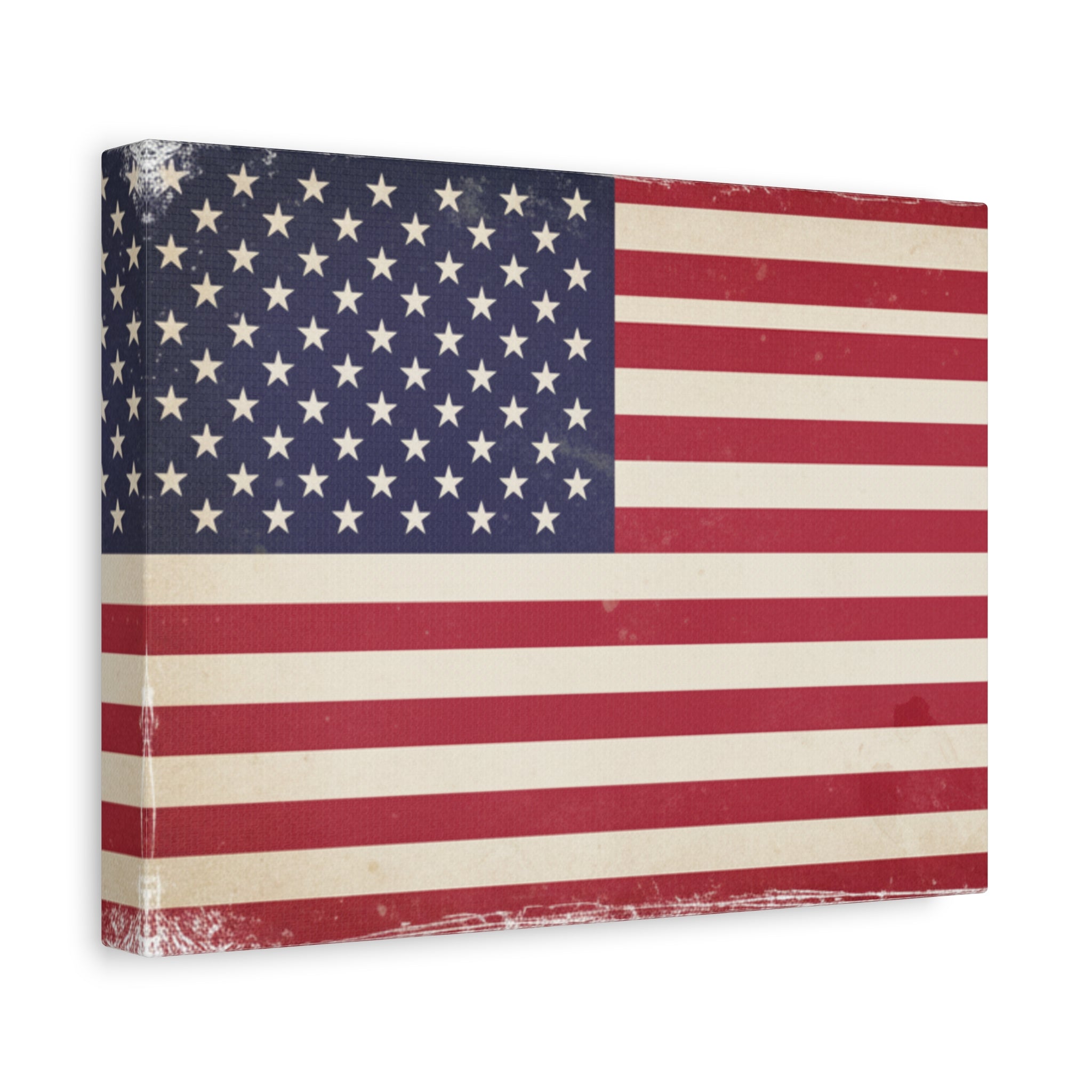 American Flag Vintage Canvas — Matte Stretched Wall Art