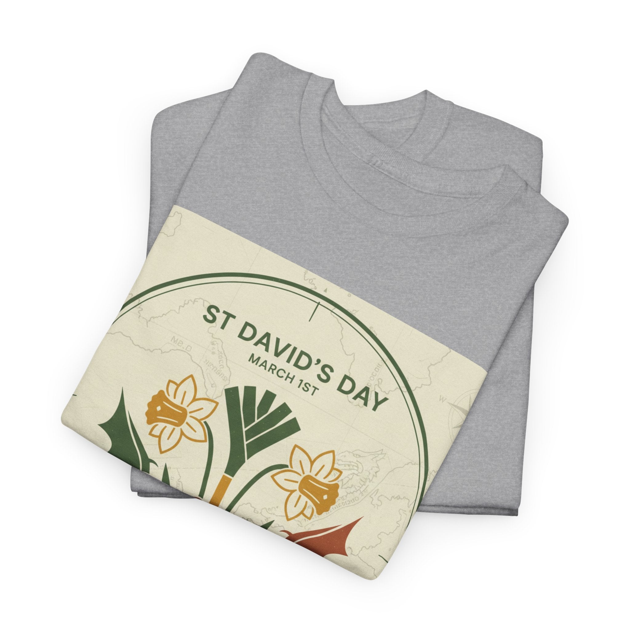 St. David's Day Floral Tee — Welsh Daffodil & Leek Celebration Shirt