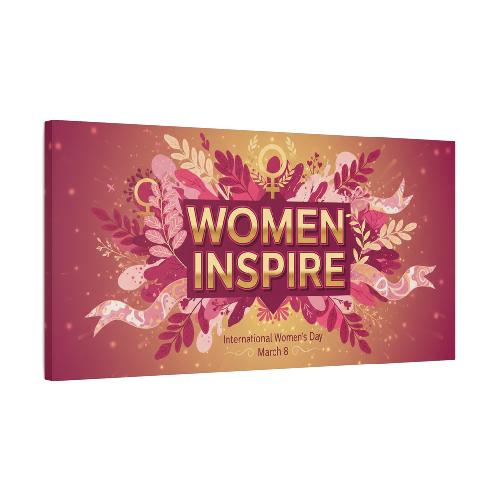Women Inspire Canvas Wall Art — International Women’s Day Tribute (Matte Stretched)