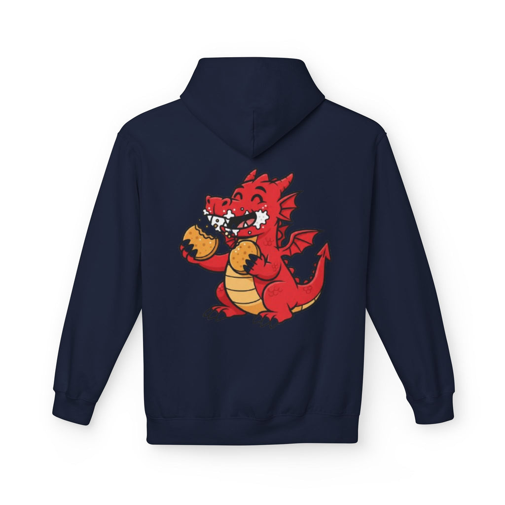 Welsh Dragon Hoodie — Retro Flag Front & Cute Red Dragon Back