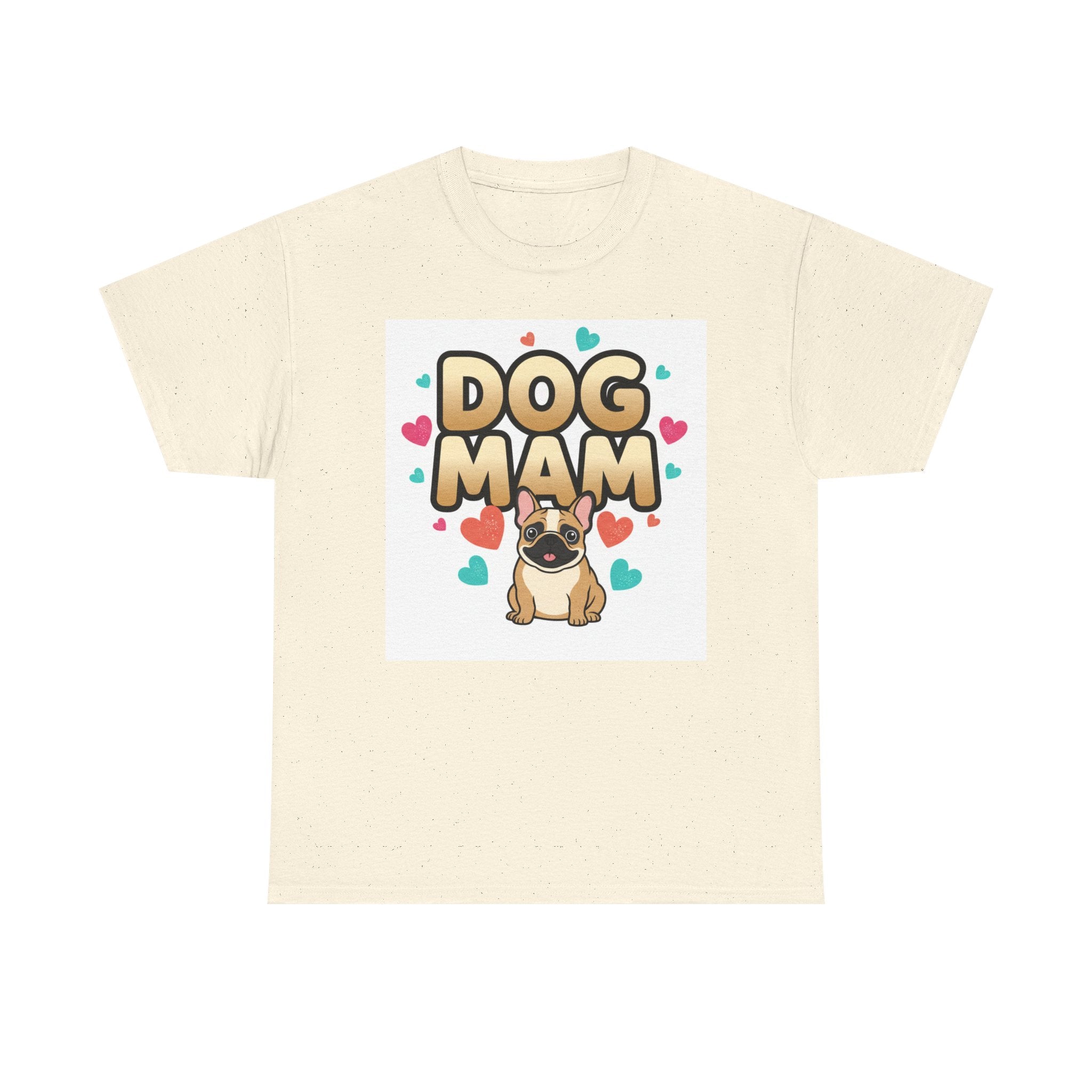 Dog Mom T-Shirt — Cute Pug Design with Hearts, Perfect Gift for Dog Lovers