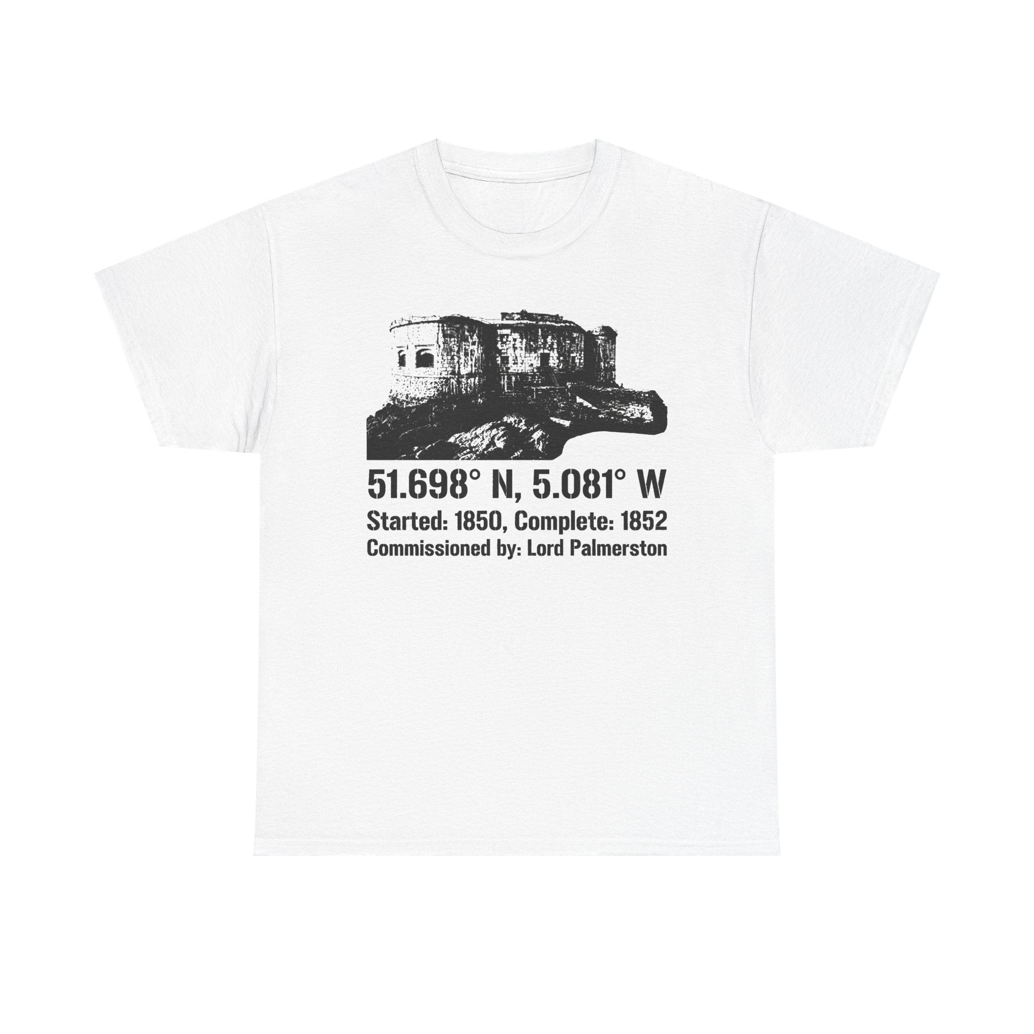 Stack Rock Fort T‑Shirt — Coastal Landmark Graphic Tee