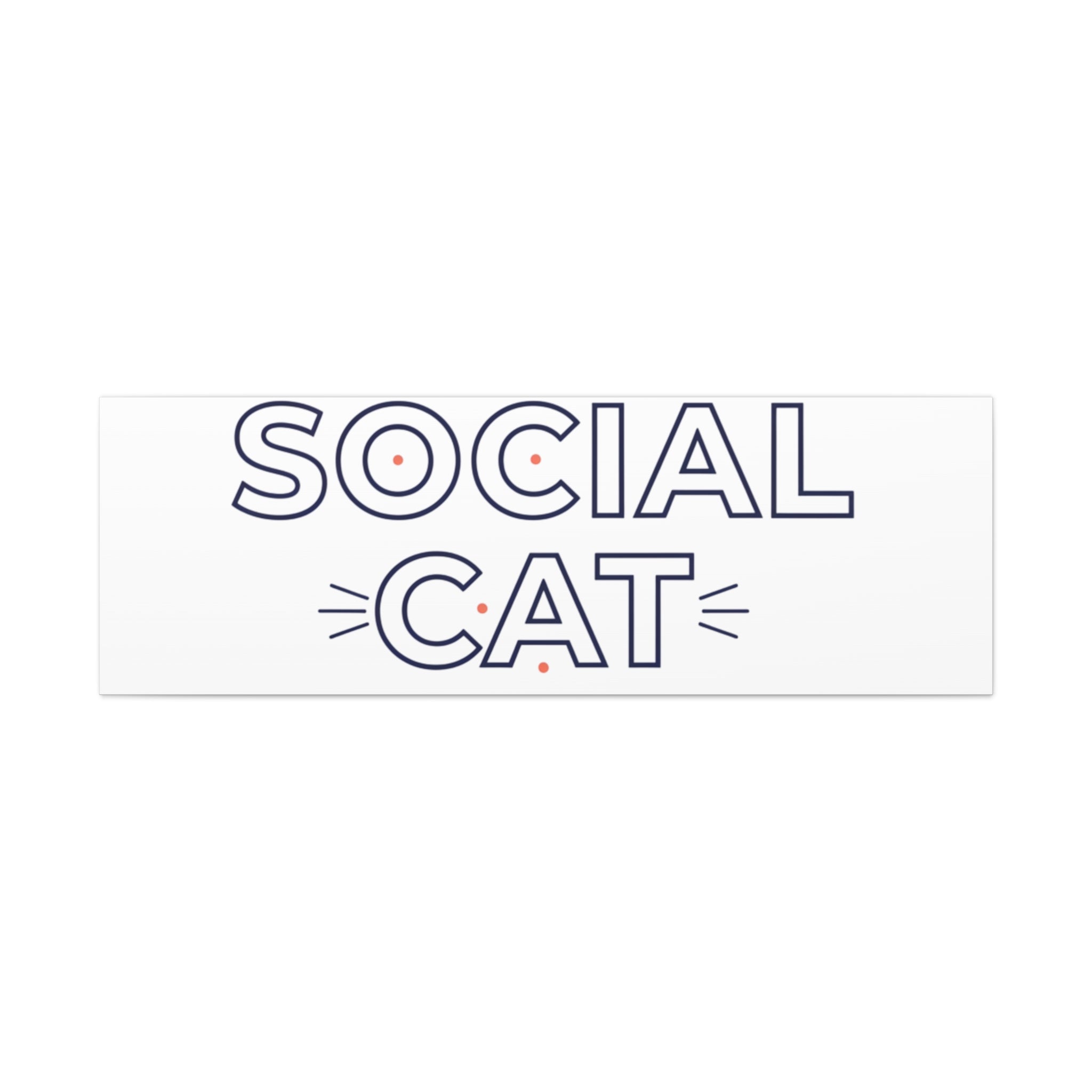 Anti Social Cat Club Canvas | Outline-Only Typography, Hollow Letter Art