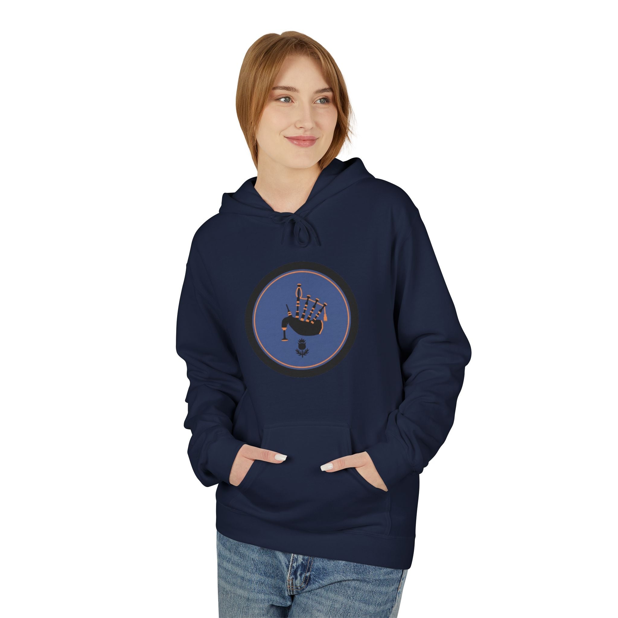 Space Astronaut Helmet Hoodie — Retro Blue Circle Graphic Hoodie