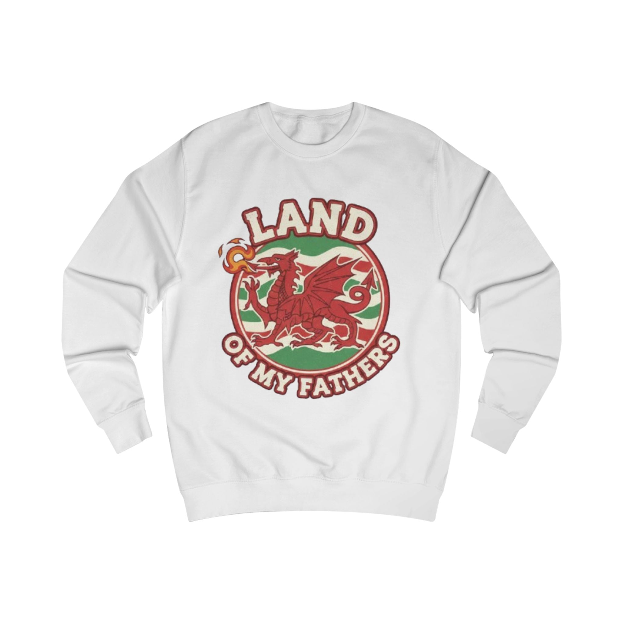 Land of My Fathers Sweatshirt — Welsh Dragon Retro Crewneck