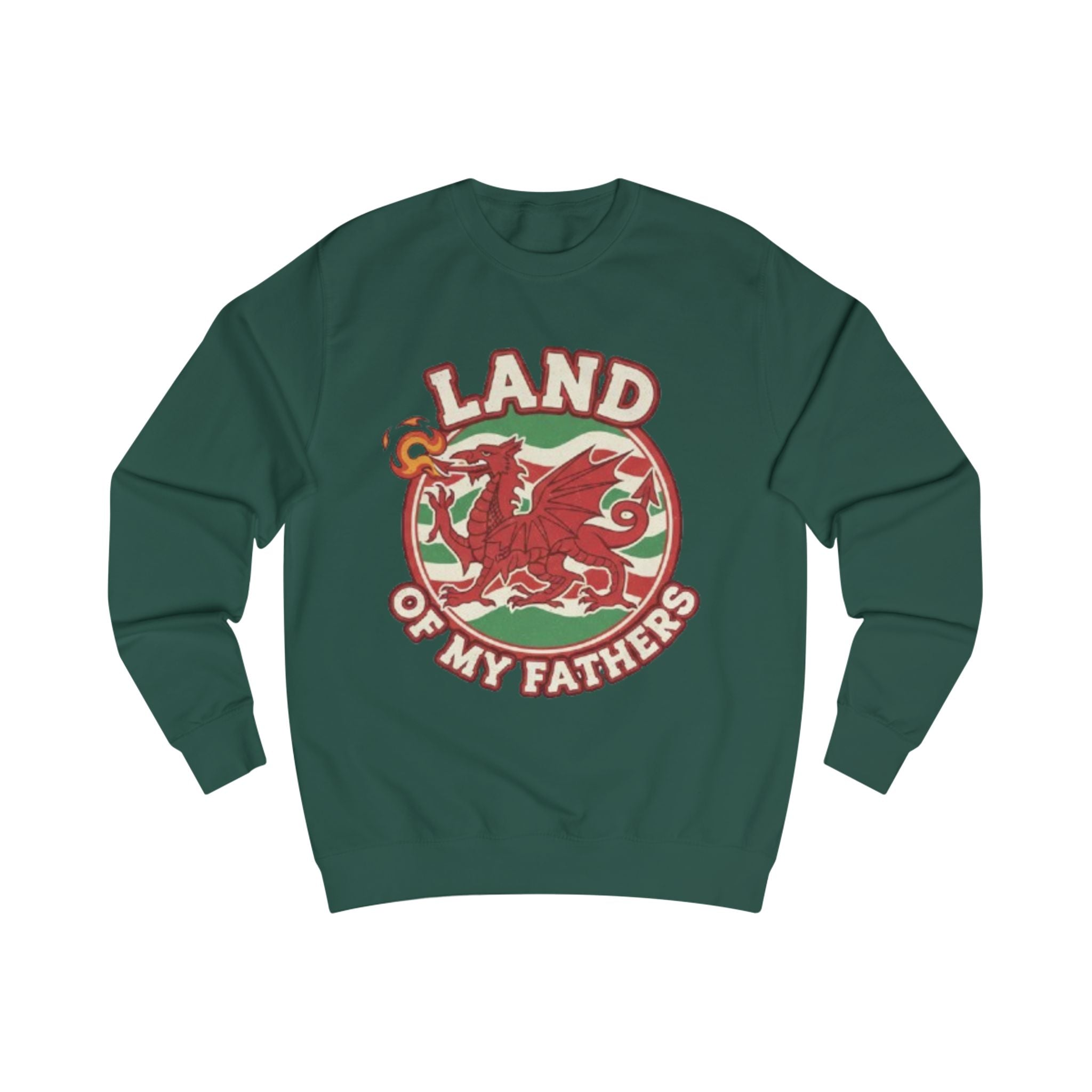 Land of My Fathers Sweatshirt — Welsh Dragon Retro Crewneck