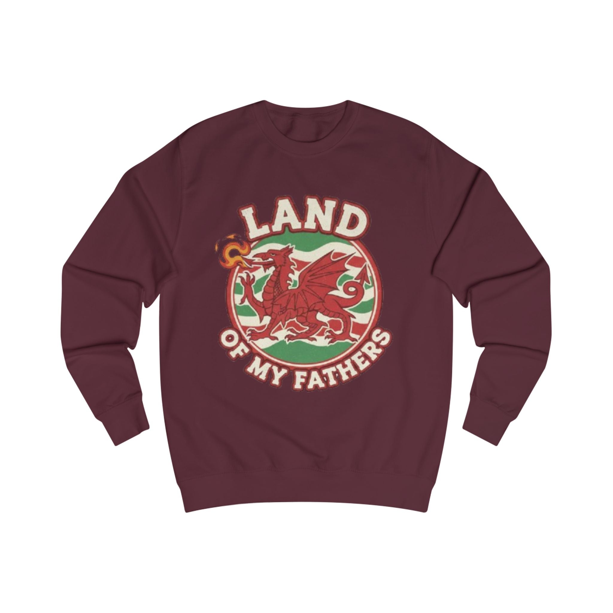 Land of My Fathers Sweatshirt — Welsh Dragon Retro Crewneck
