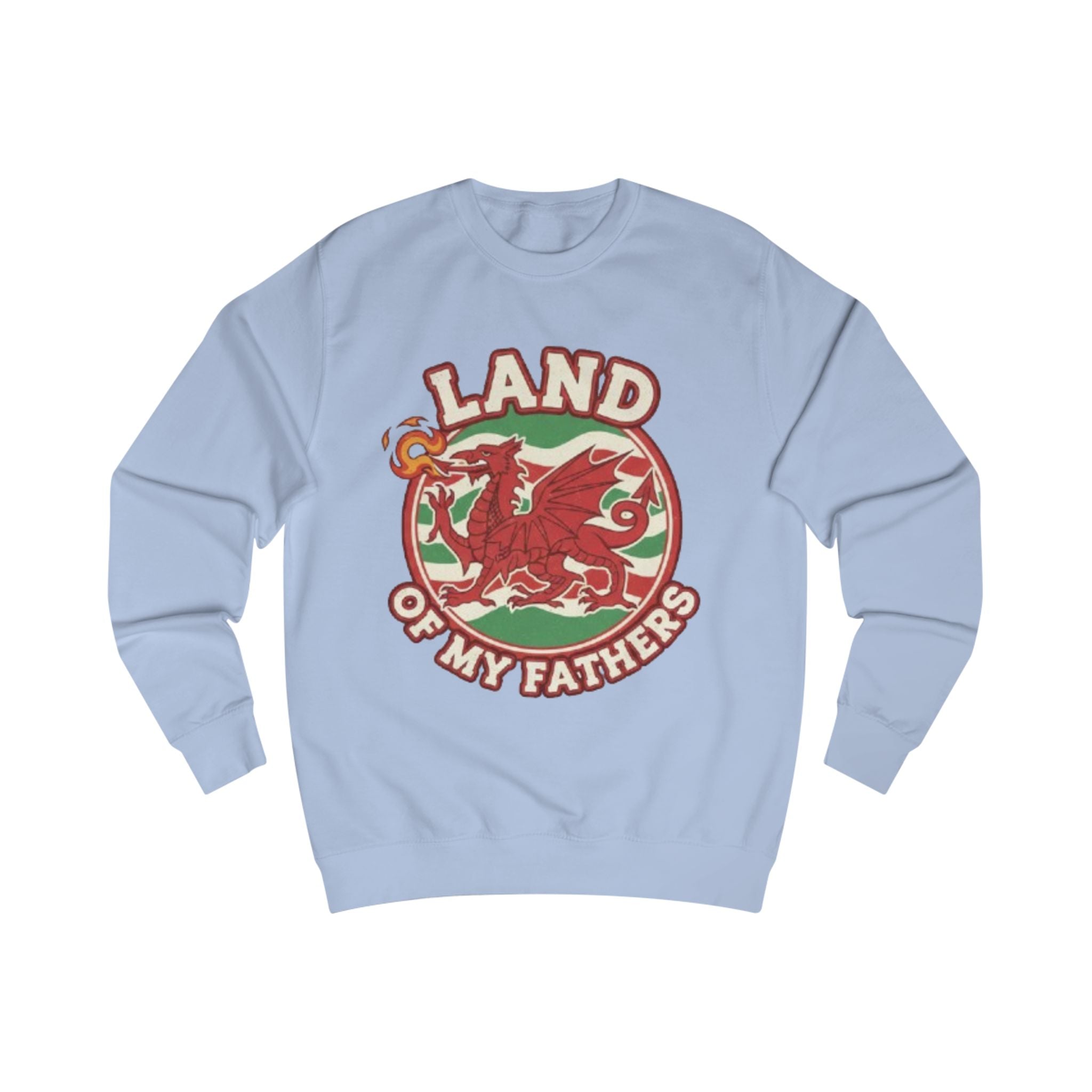 Land of My Fathers Sweatshirt — Welsh Dragon Retro Crewneck