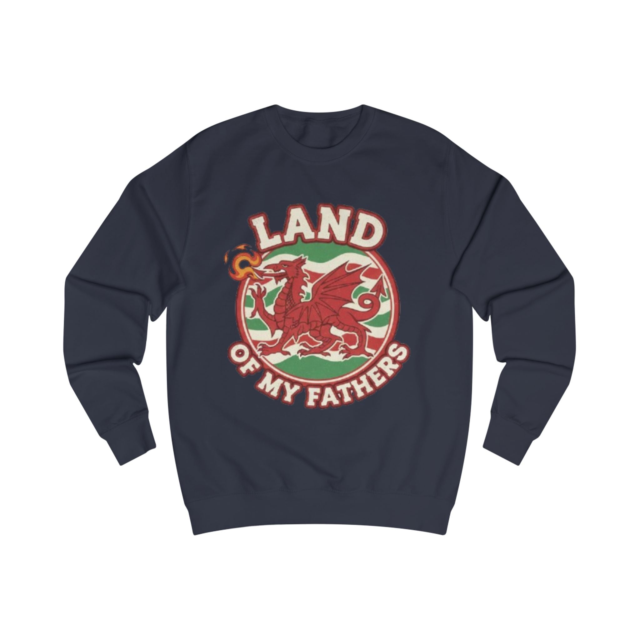 Land of My Fathers Sweatshirt — Welsh Dragon Retro Crewneck