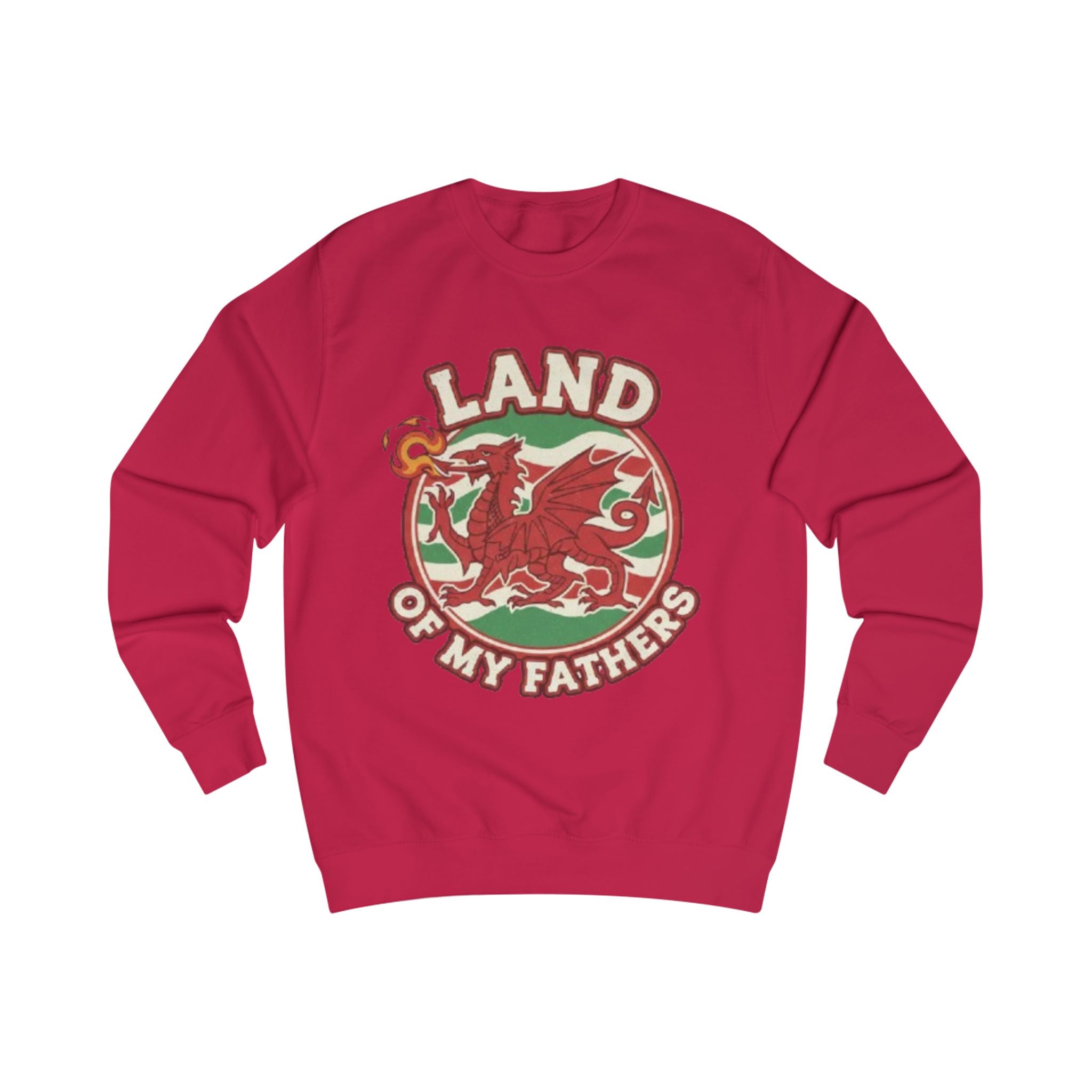 Land of My Fathers Sweatshirt — Welsh Dragon Retro Crewneck