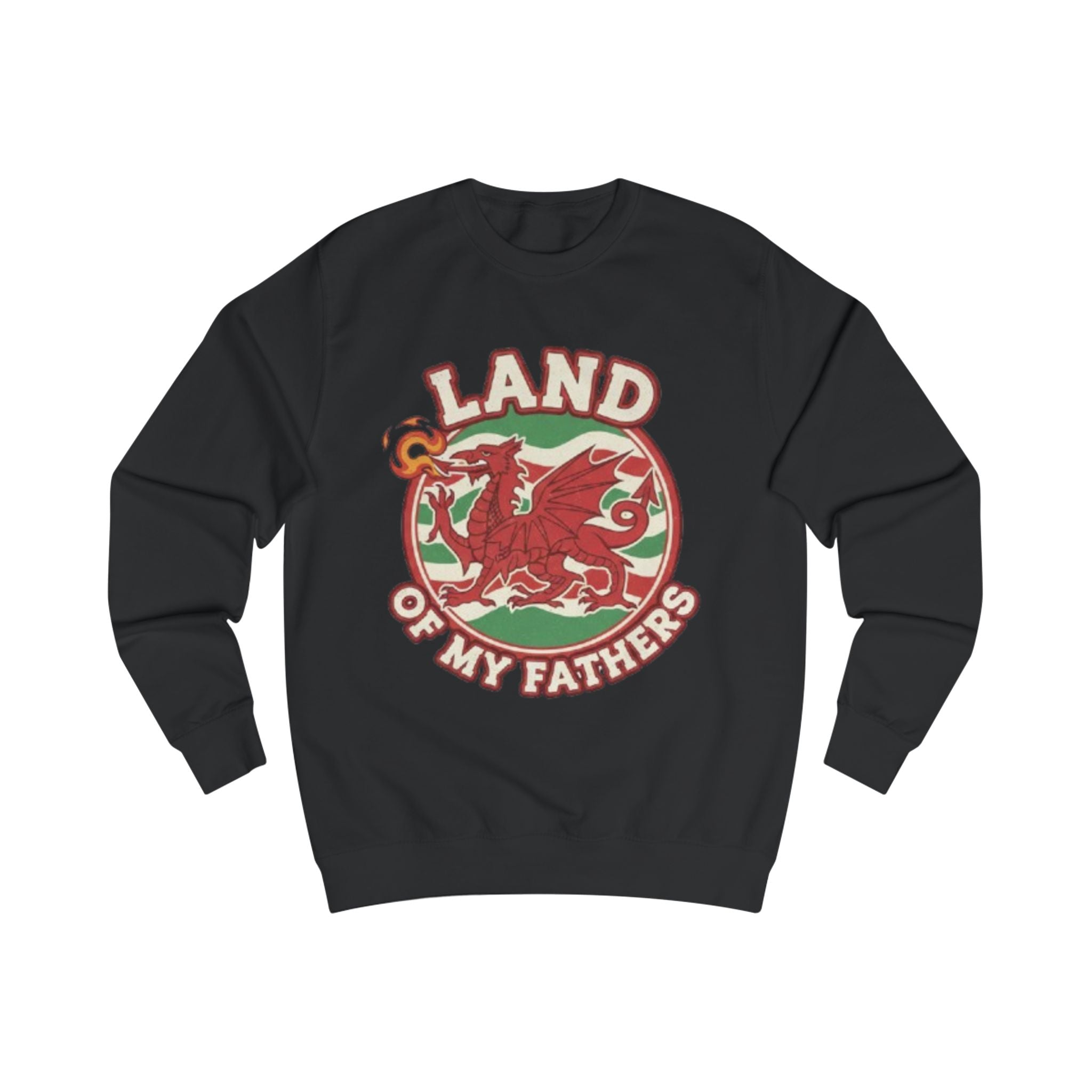 Land of My Fathers Sweatshirt — Welsh Dragon Retro Crewneck
