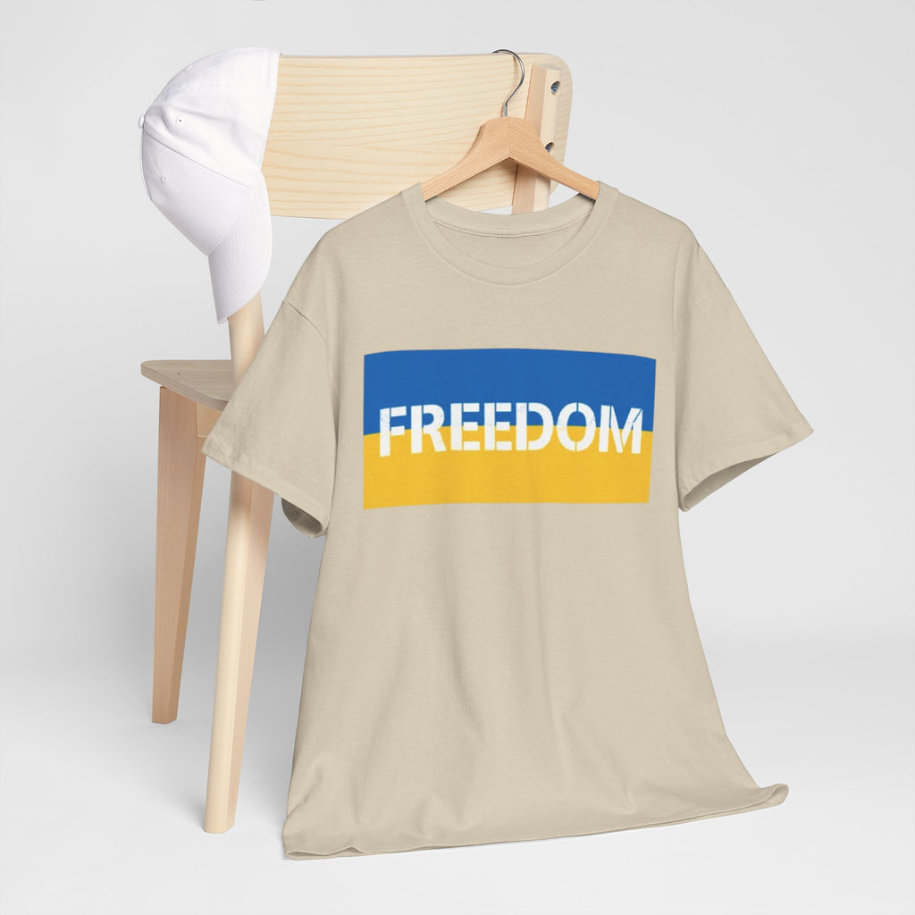 Freedom Flag T‑Shirt — Blue & Yellow Freedom Graphic Tee