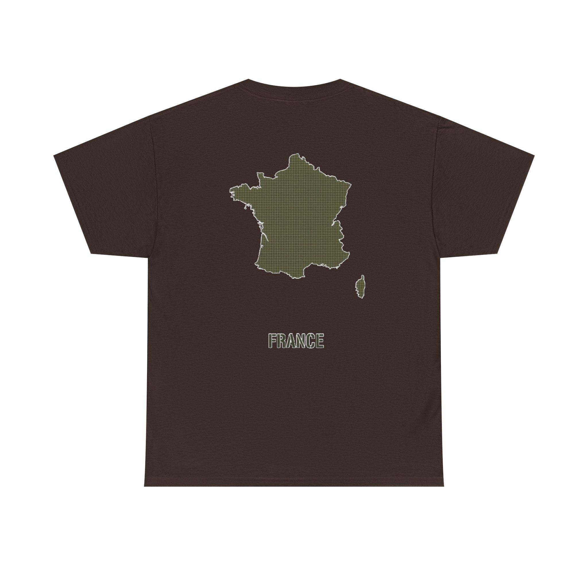 France Map T-Shirt — Minimalist Olive France Map Tee