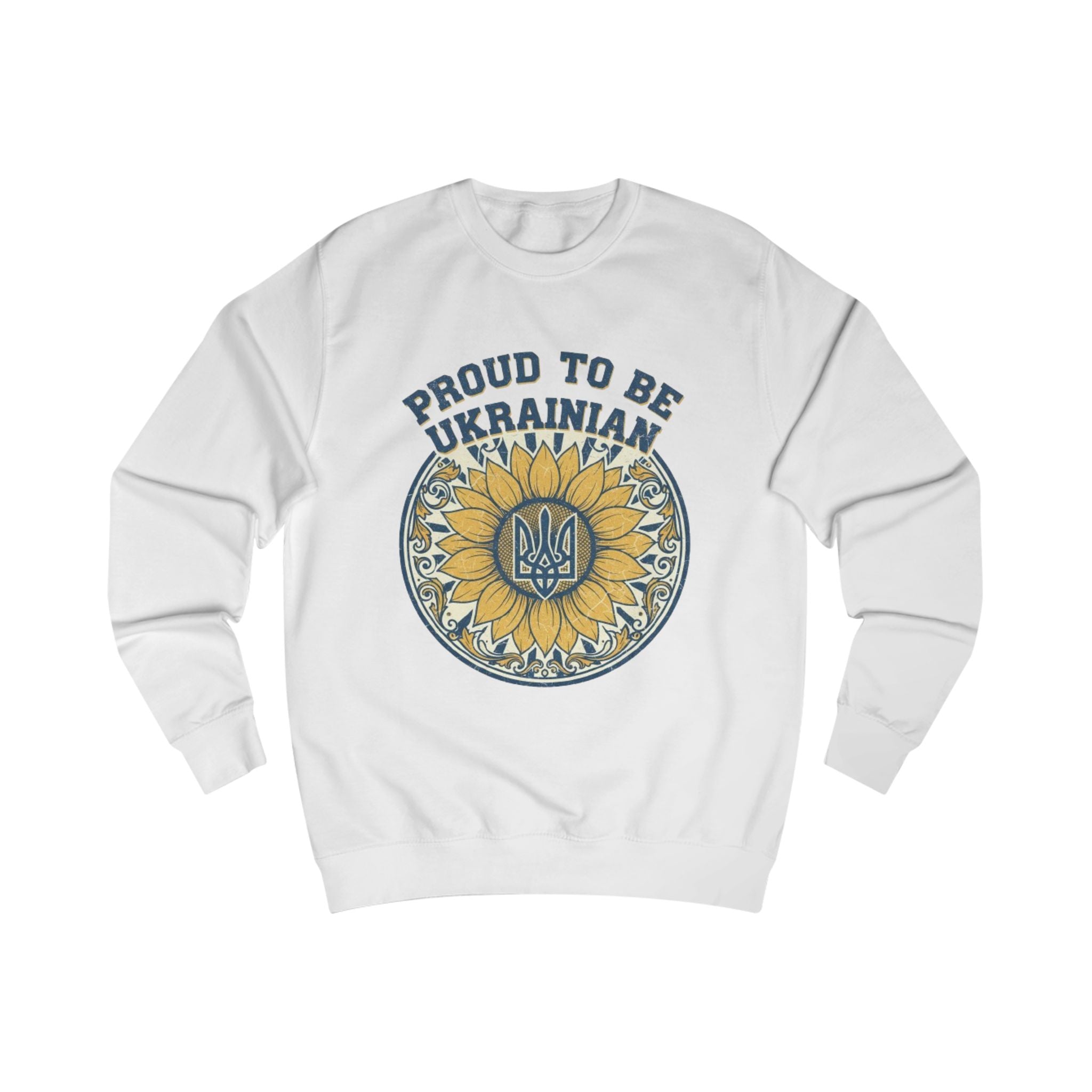 Proud to Be Ukrainian Sweatshirt — Sunflower & Tryzub Heritage Crewneck